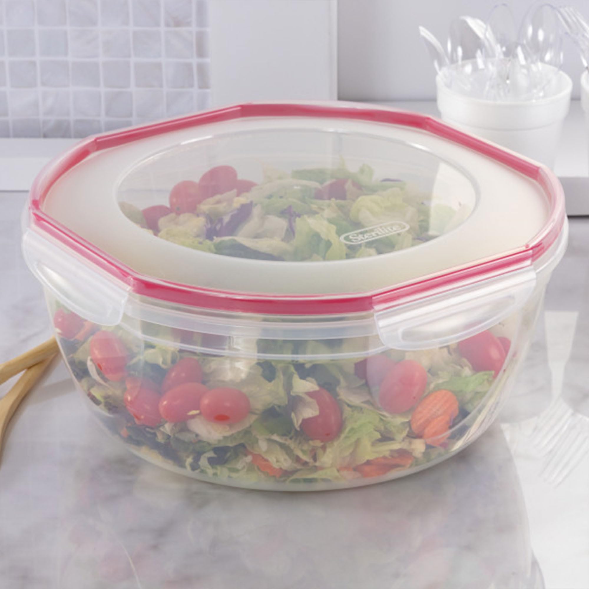 sterilite-ultra-seal-8-1-qt-bowl-large-airtight-food-storage-container-with-latc image 6