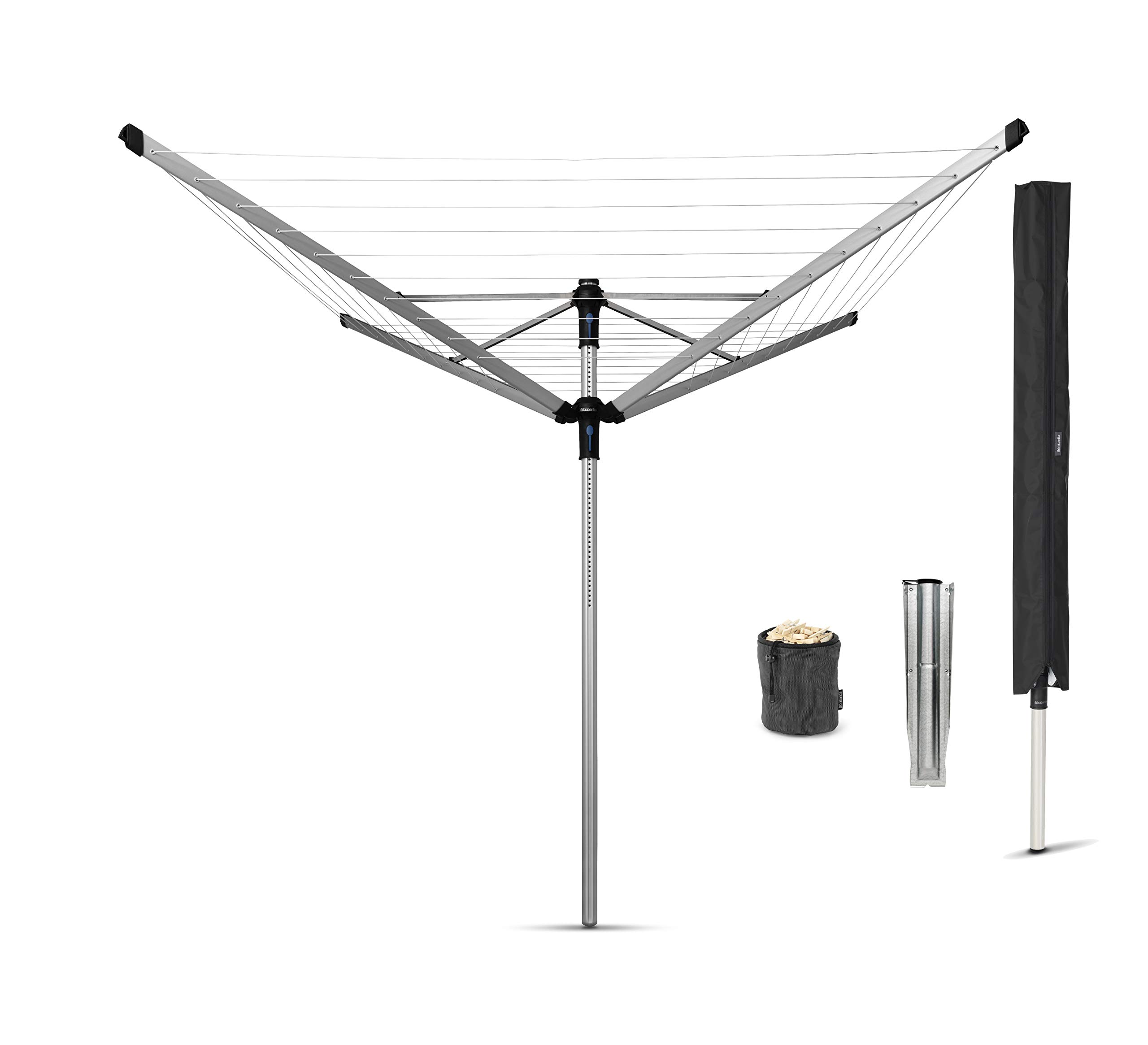brabantia-lift-o-matic-advance-4-arm-outdoor-clothesline-164-ft-gray image 1