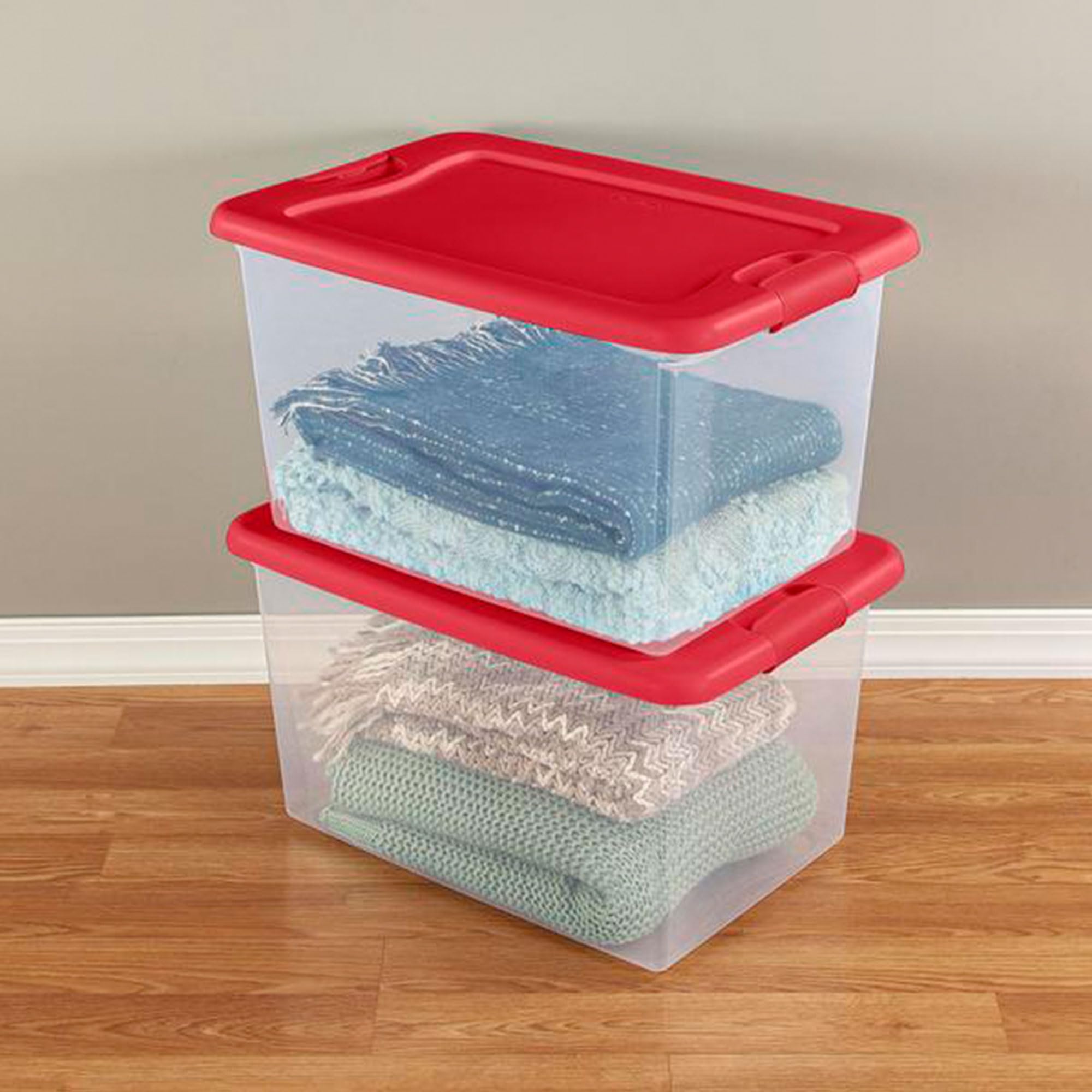 sterilite-64-qt-latching-storage-box-12-pack-clear-base-with-red-lid image 4