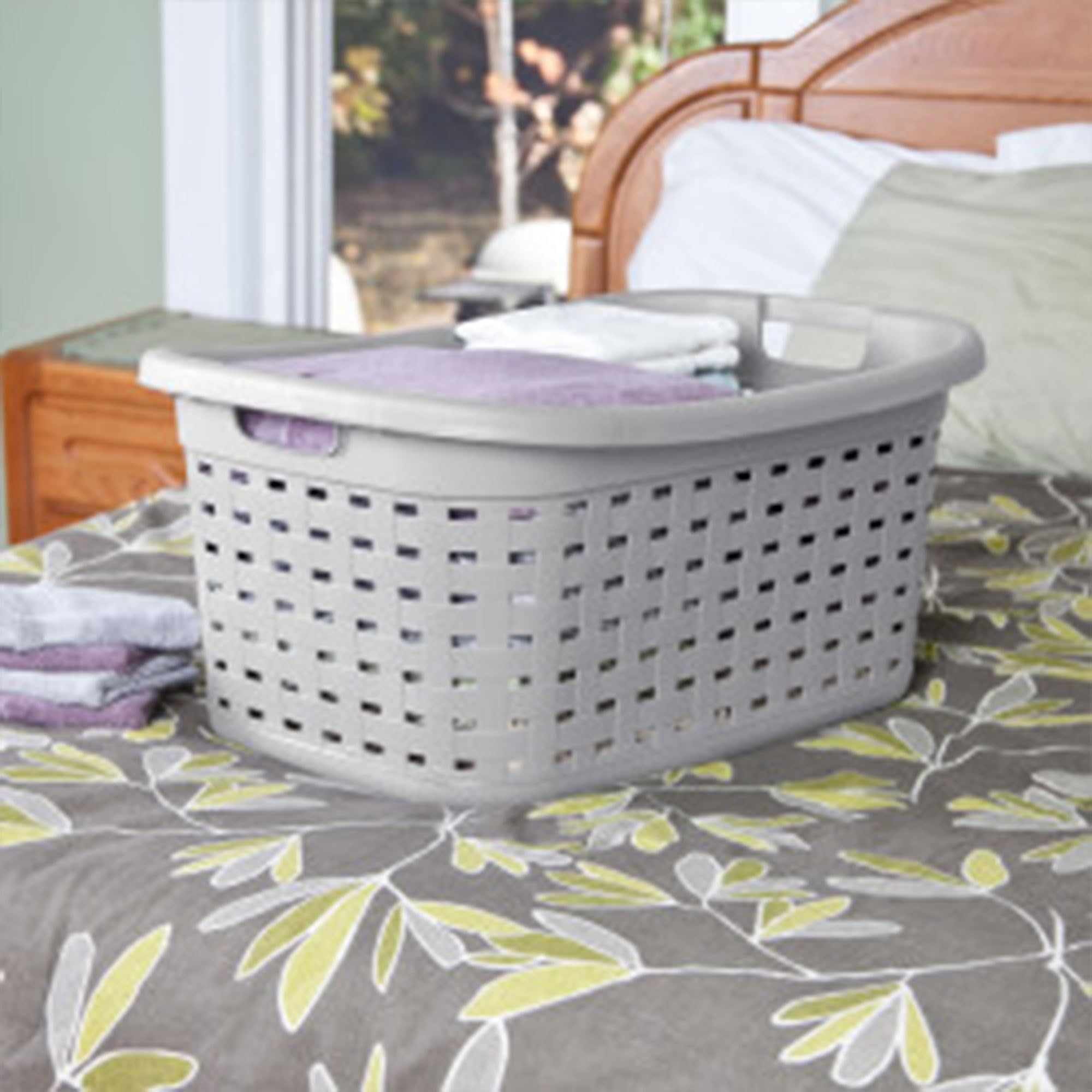 sterilite-6-pack-weave-laundry-basket-rectangle-plastic-clothes-hamper-with-hand image 5