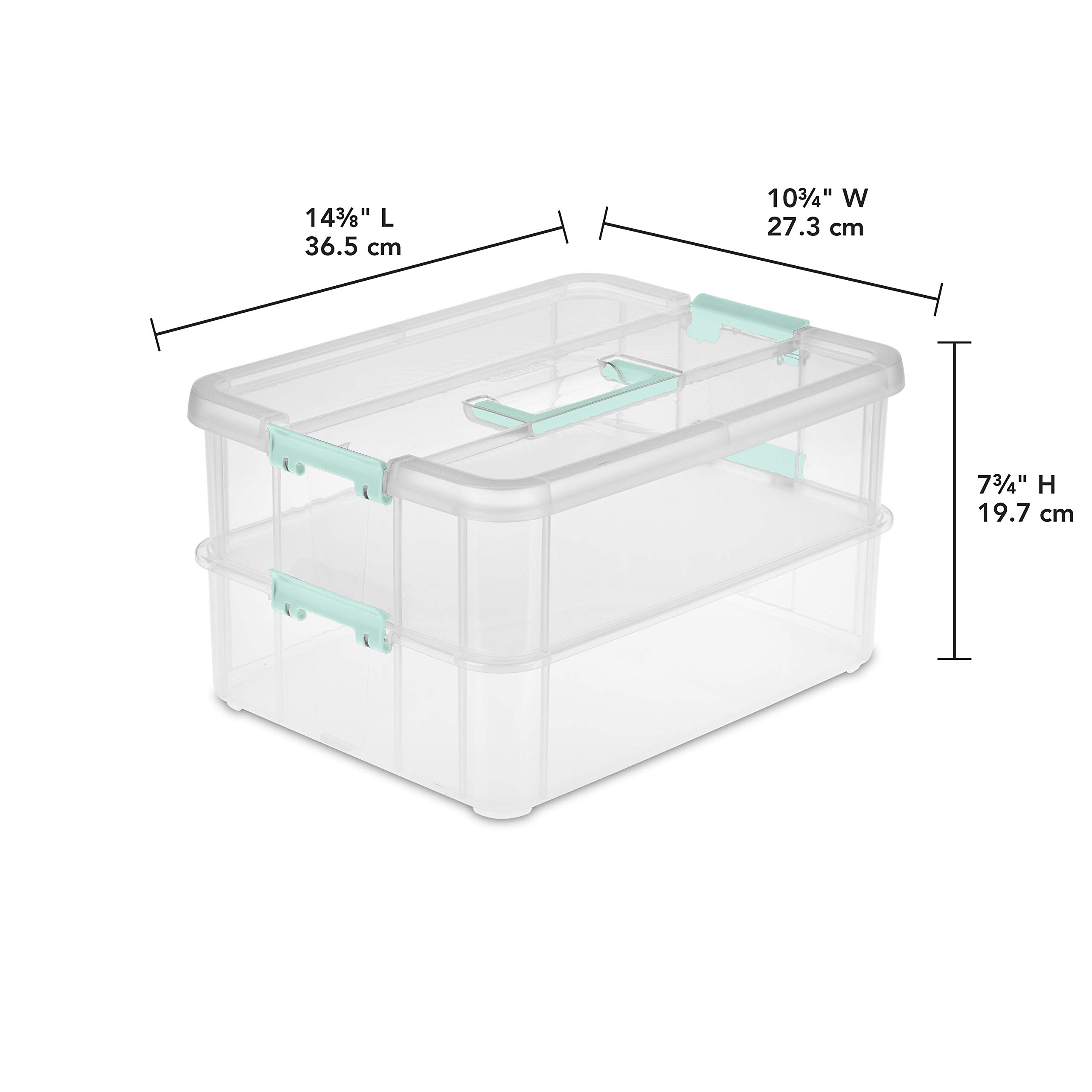 sterilite-stack-carry-2-layer-handle-box-4-pack-clear-stackable-storage-bins-wit image 2