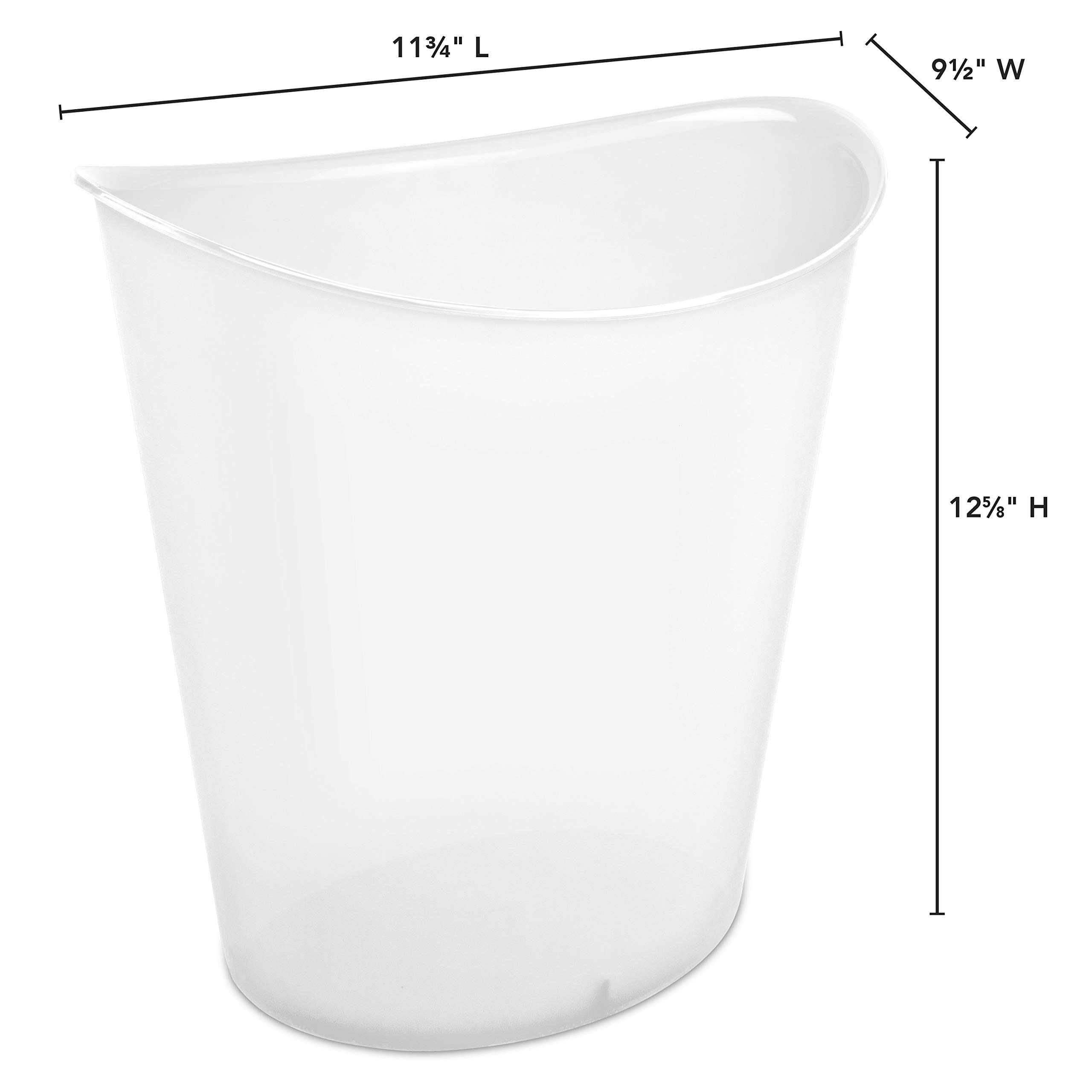 sterilite-3-gallon-oval-wastebasket-with-lid-clear-6-pack-modern-slim-profile-fo image 5