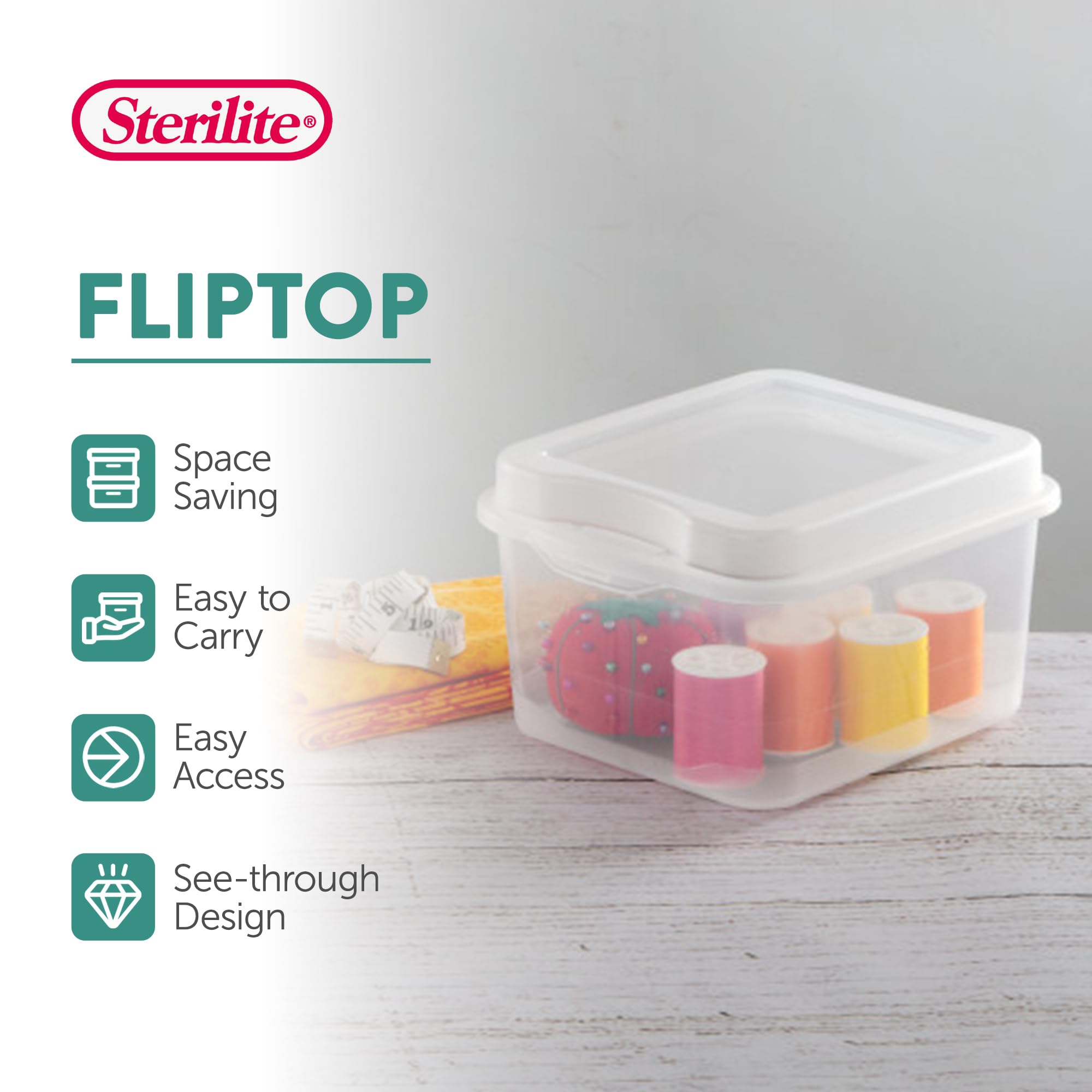sterilite-fliptop-stackable-small-storage-bin-with-hinging-lid-clear-36-pack image 3