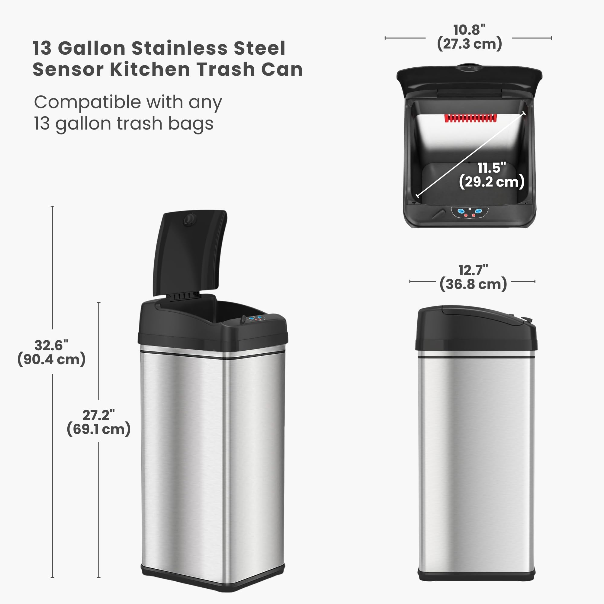 itouchless-13-gallon-dog-proof-trash-can-with-odor-filter-stainless-steel-motion image 6