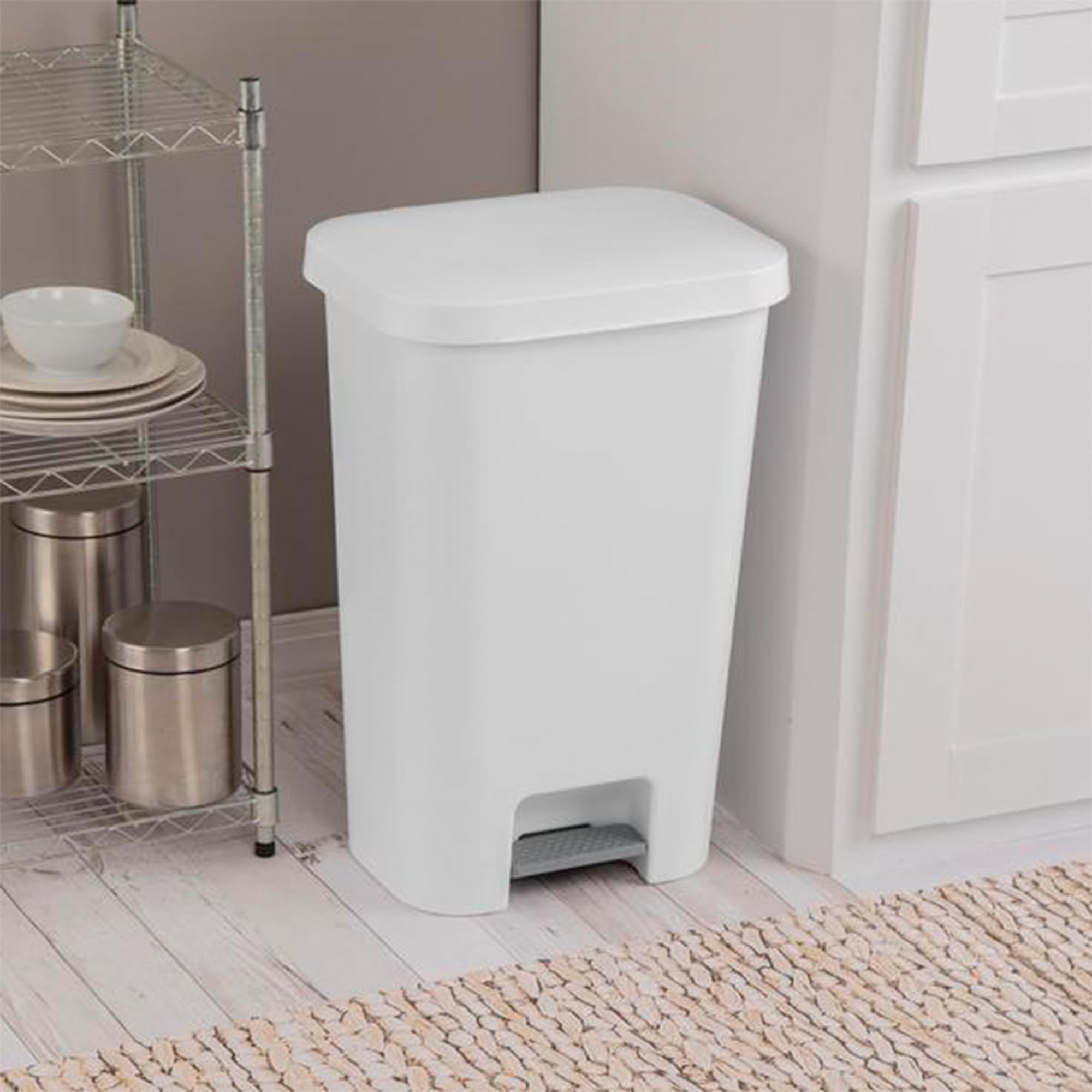 sterilite-11-9-gallon-stepon-wastebasket-with-lid-white-4-pack image 5