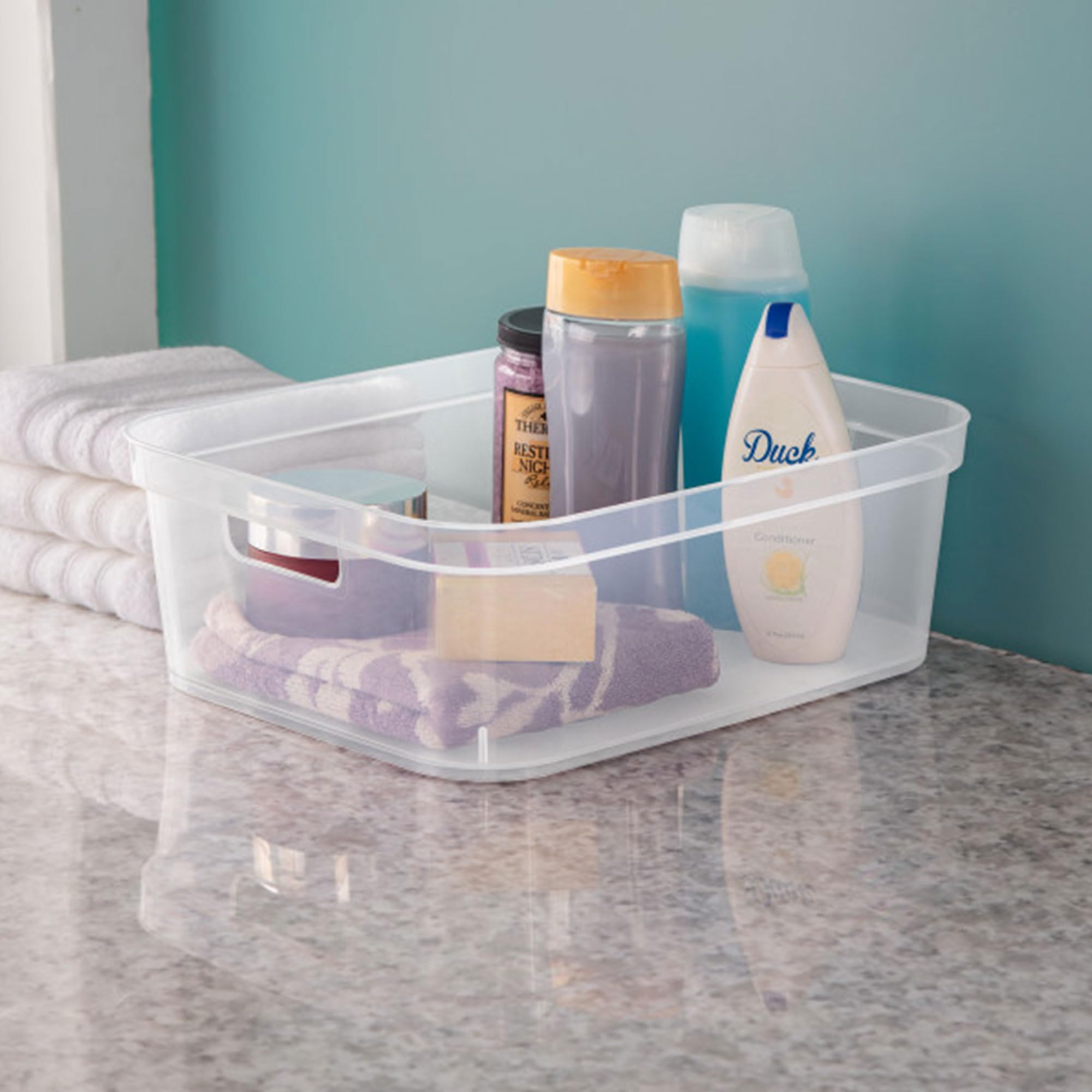 sterilite-5-25-x-12-25-x-15-inch-medium-modern-storage-bin-with-carry-through-ha image 8