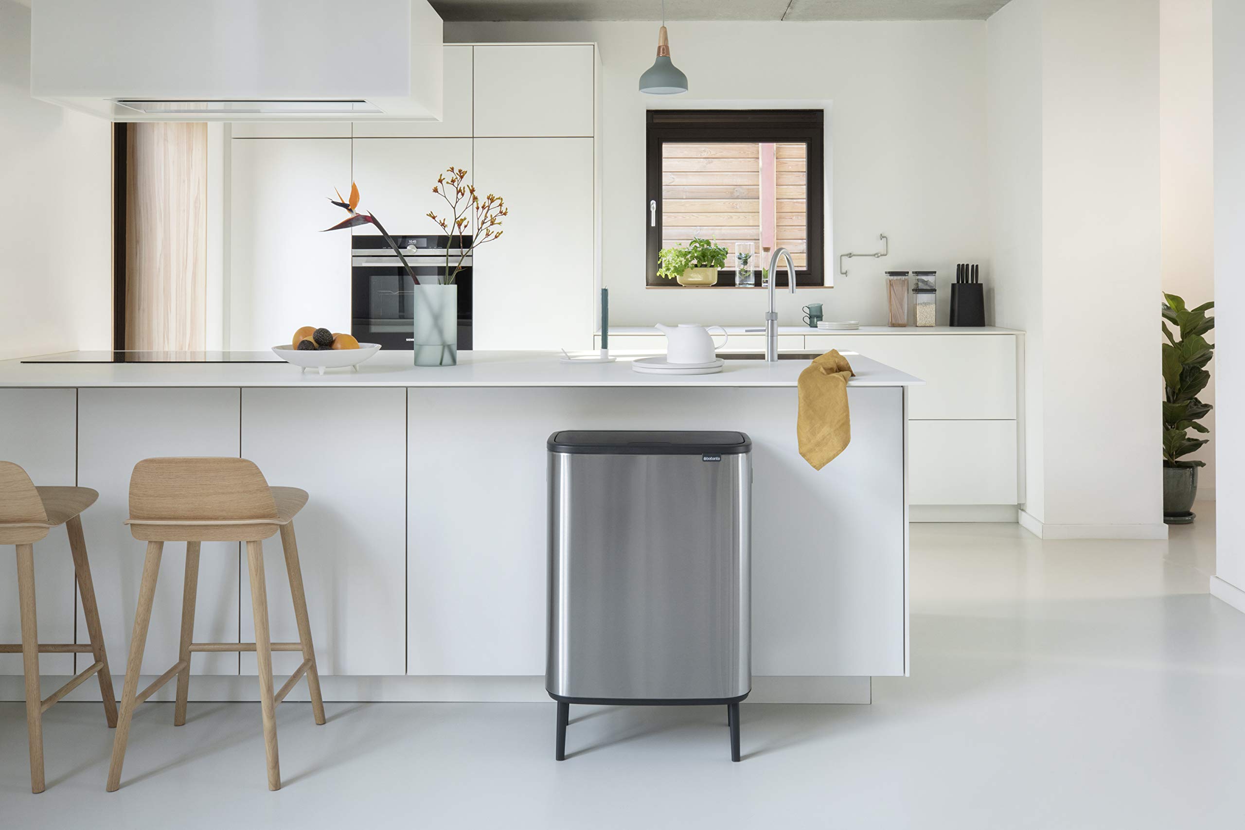 brabantia-bo-hi-touch-top-16-gal-dual-compartment-kitchen-trash-can-with-raised- image 7