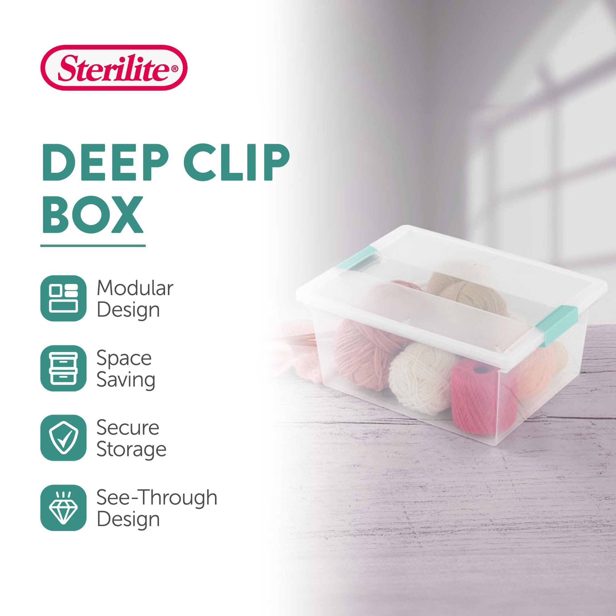 sterilite-12-pack-64-qt-latching-box-4-pack-deep-clip-box-16-clear-plastic-stora image 4
