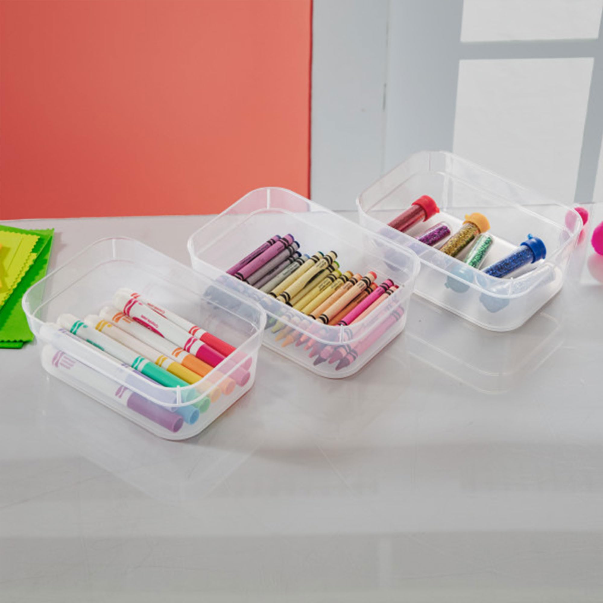 sterilite-medium-storage-tray-containers-with-sturdy-banded-rim-clear-24-pack image 7
