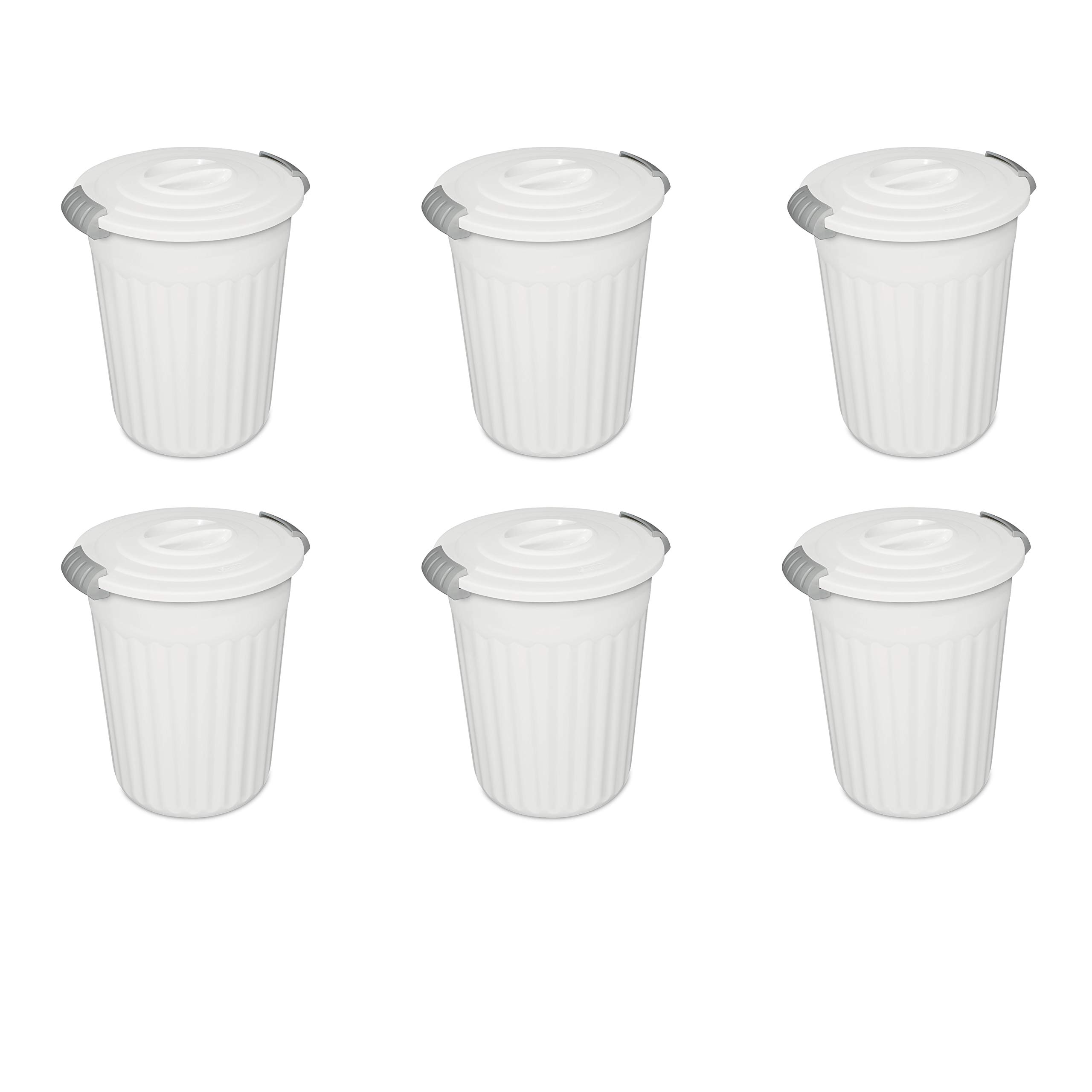 sterilite-24-qt-latching-utility-can-with-lid-6-pack-white image 1