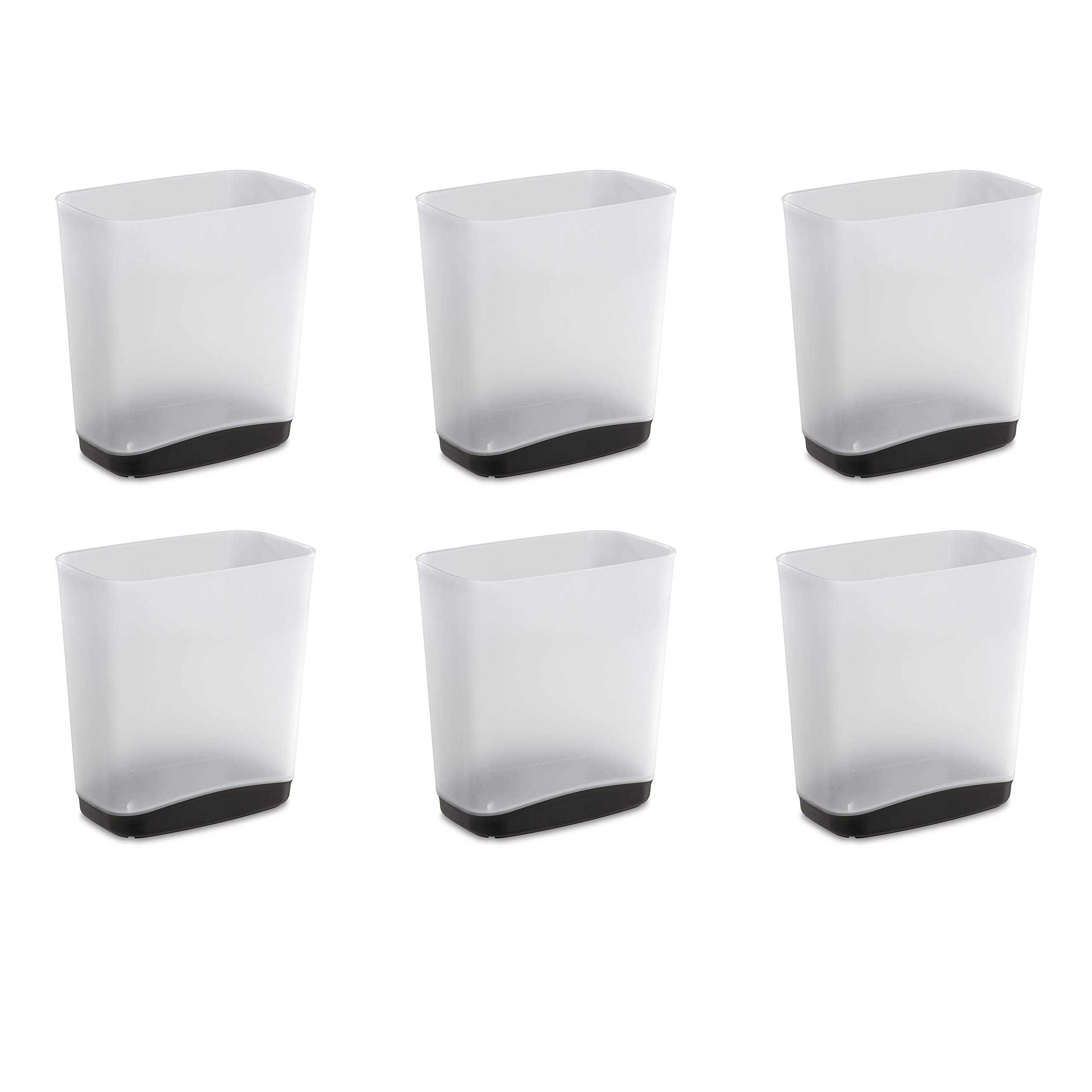 sterilite-3-3-gallon-slim-wastebasket-clear-with-gray-base image 1