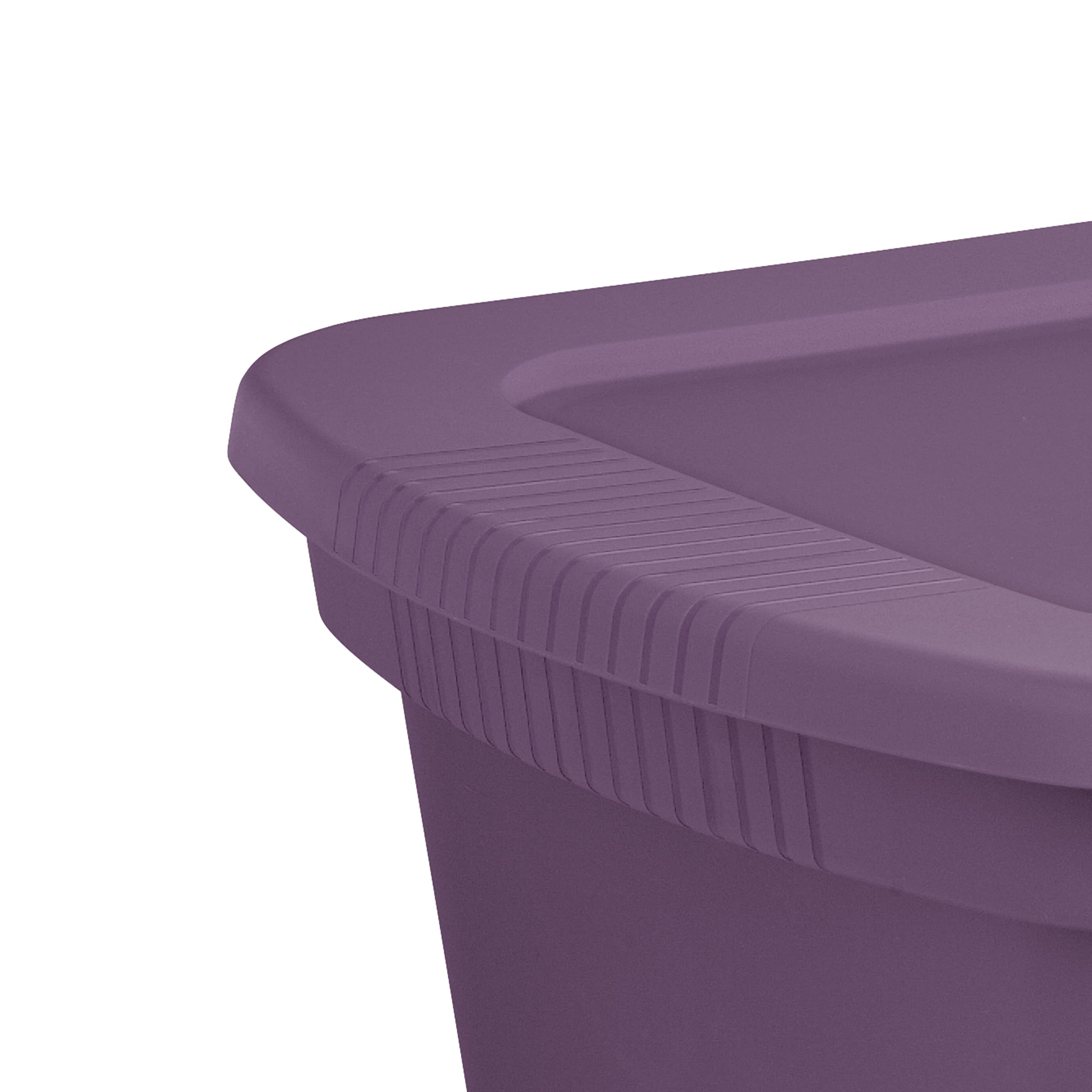 sterilite-18-gallon-stackable-storage-tote-with-handles-and-indented-lid-purple- image 3