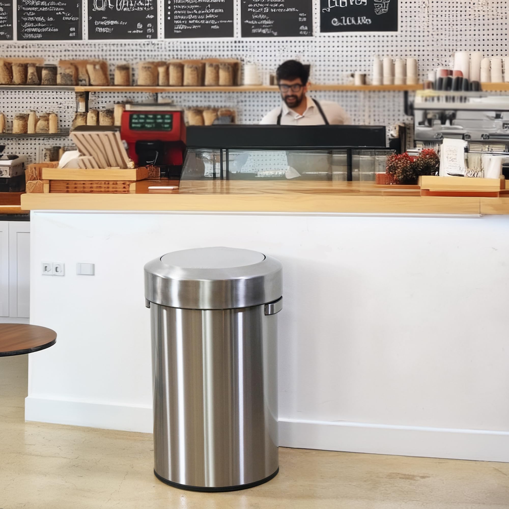 itouchless-titan-17-gallon-swing-open-trash-can-stainless-steel-self-balancing-f image 4