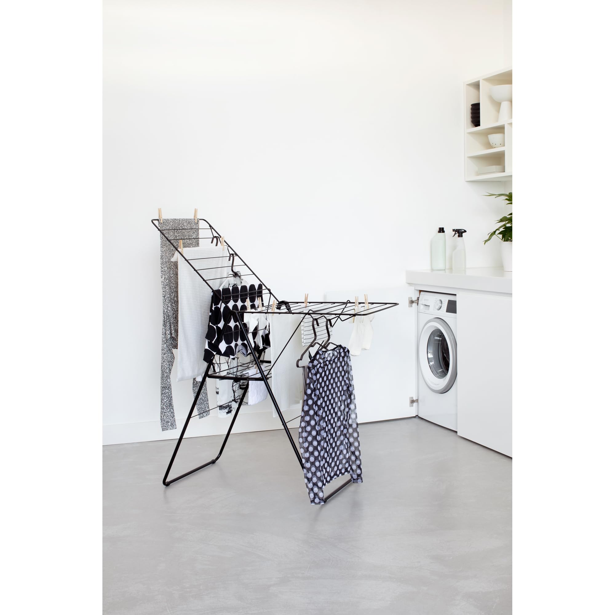 brabantia-hangon-clothes-drying-rack-67ft-20m-matt-black-large-indoor-airer-with image 3
