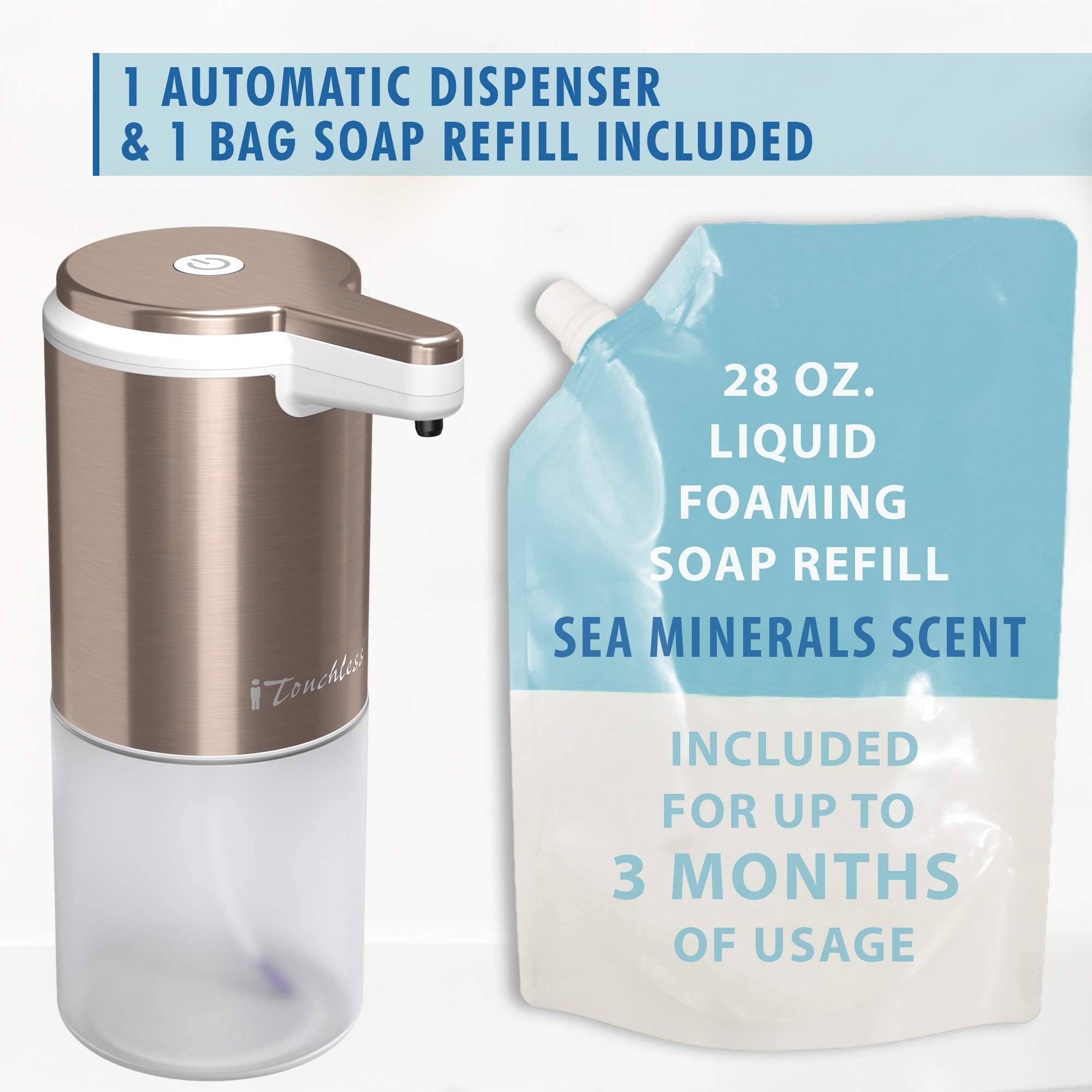 itouchless-ultraclean-sensor-foam-soap-dispenser-with-refill-rose-gold image 2