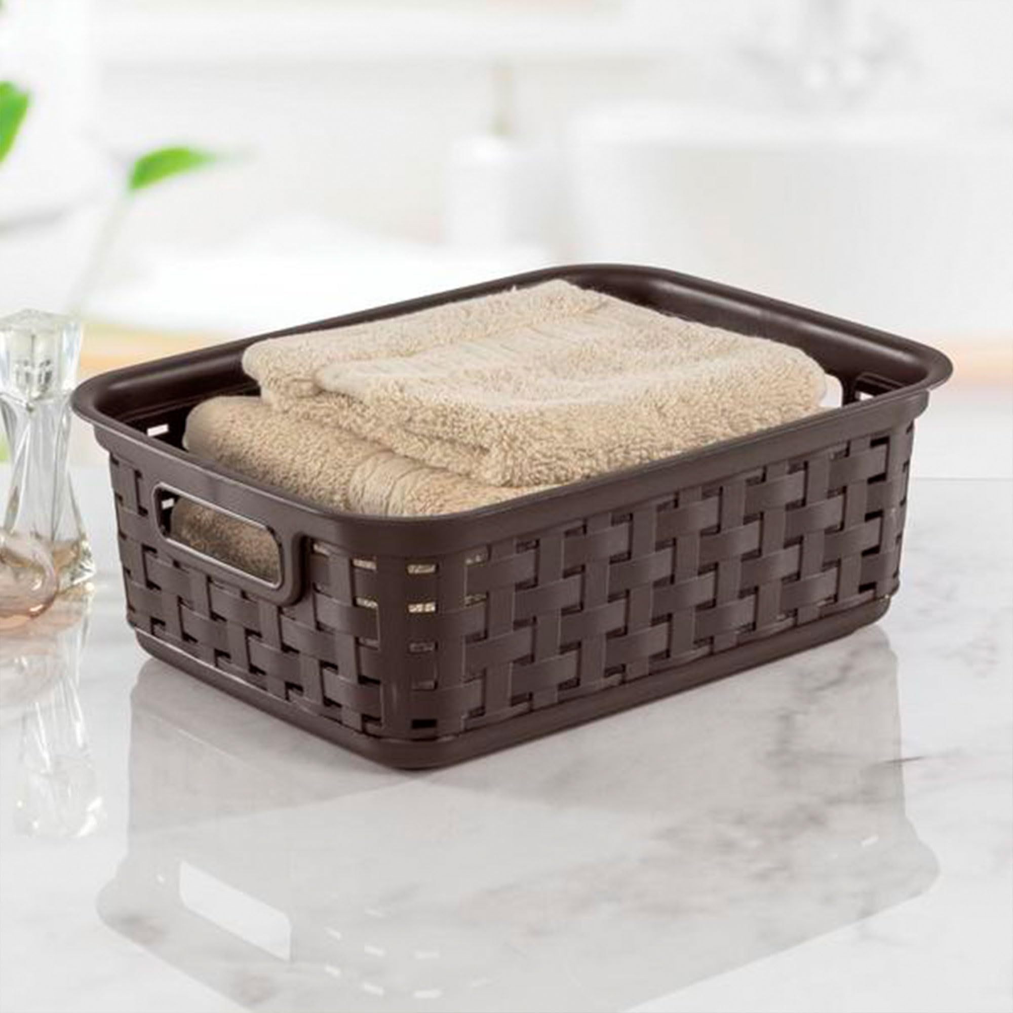 sterilite-small-multipurpose-basketweave-storage-basket-11-inch-8-pack-espresso image 3