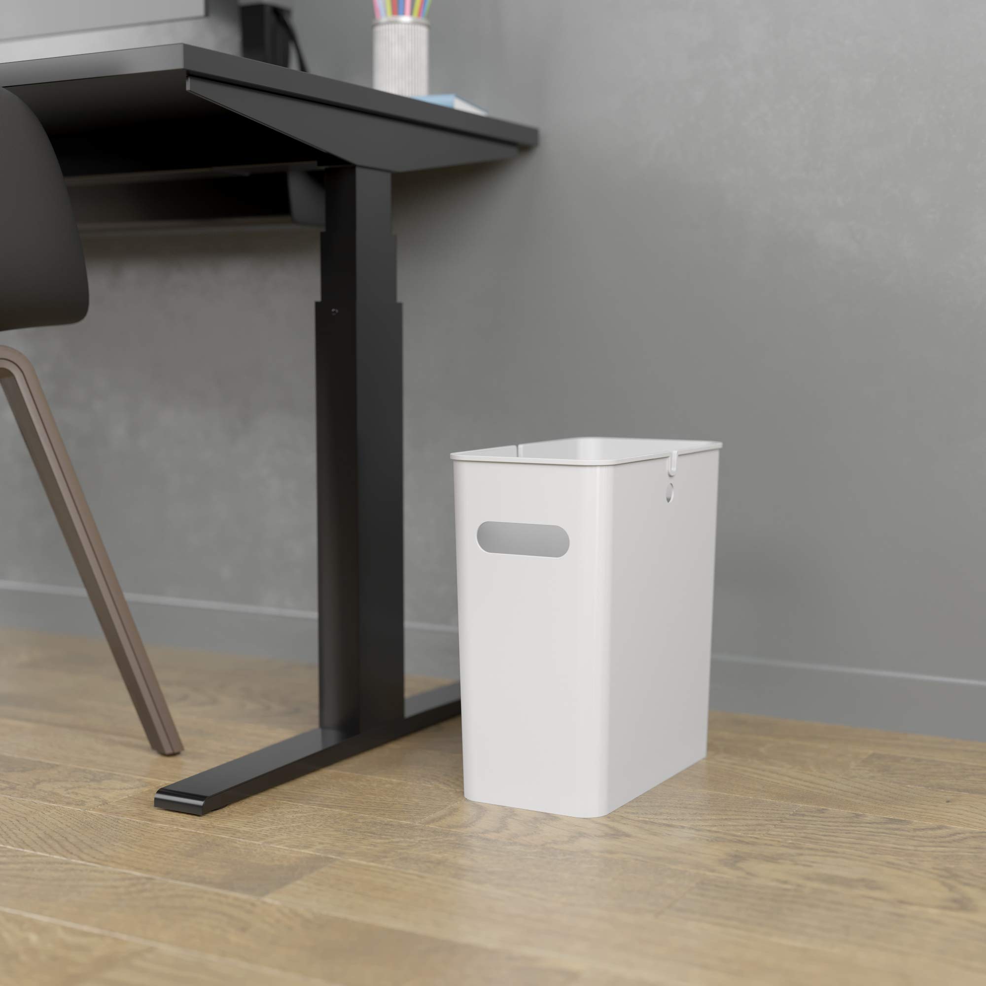 itouchless-slimgiant-4-2-gallon-slim-garbage-bin-with-handles-white image 2