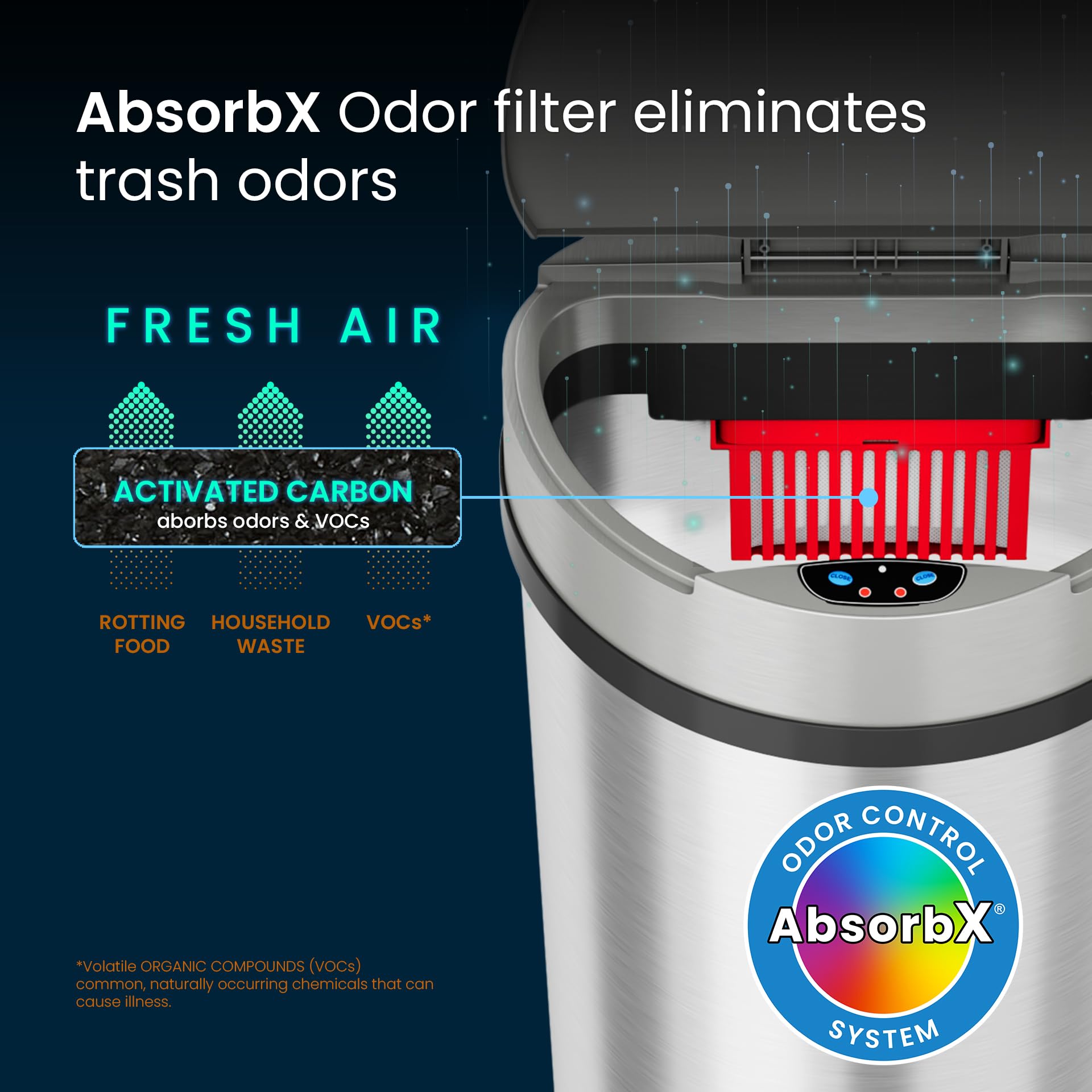 itouchless-13-gallon-semi-round-extra-wide-opening-sensor-touchless-trash-can-wi image 4