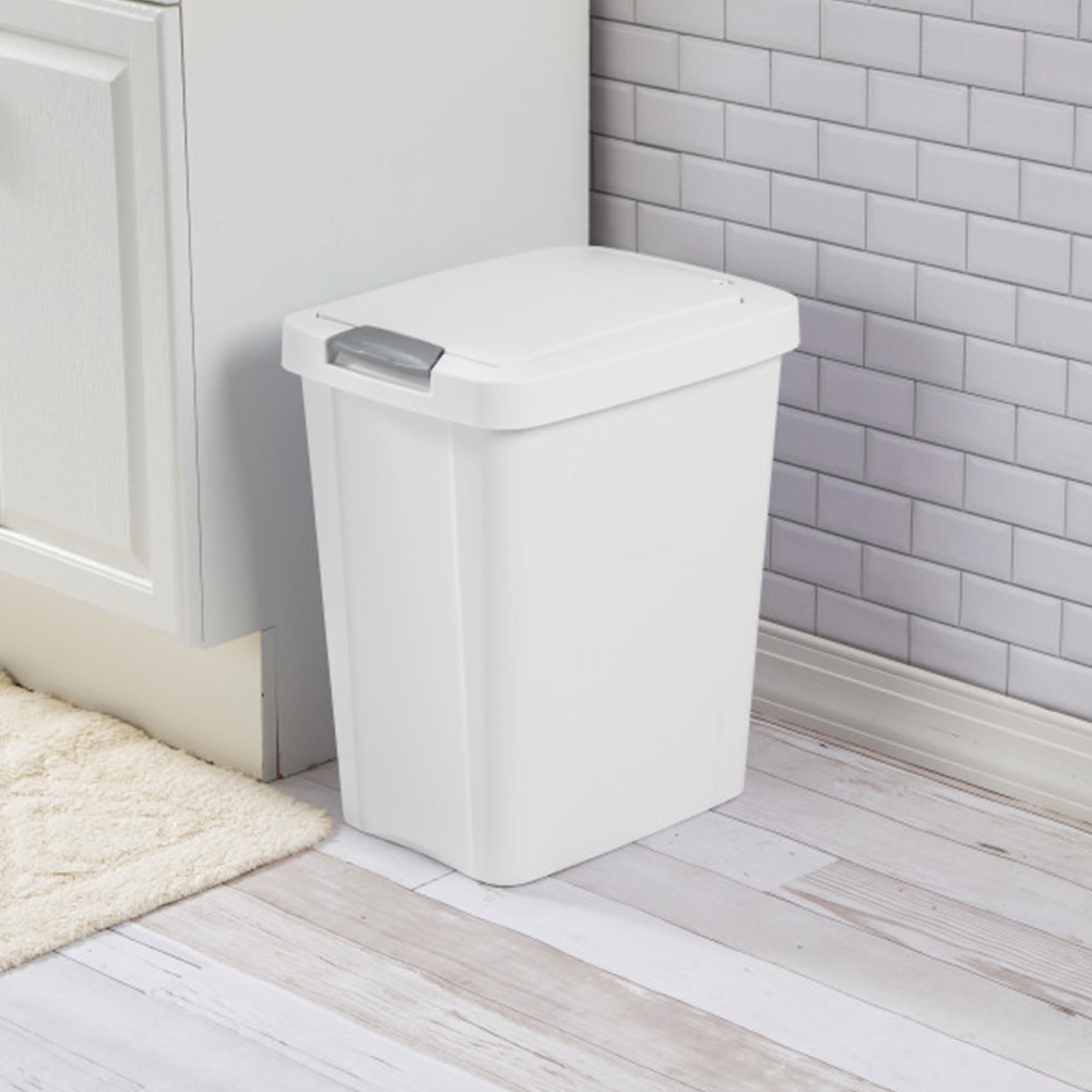 sterilite-7-5-gallon-touchtop-wastebasket-with-touch-open-lid-white-8-pack image 6