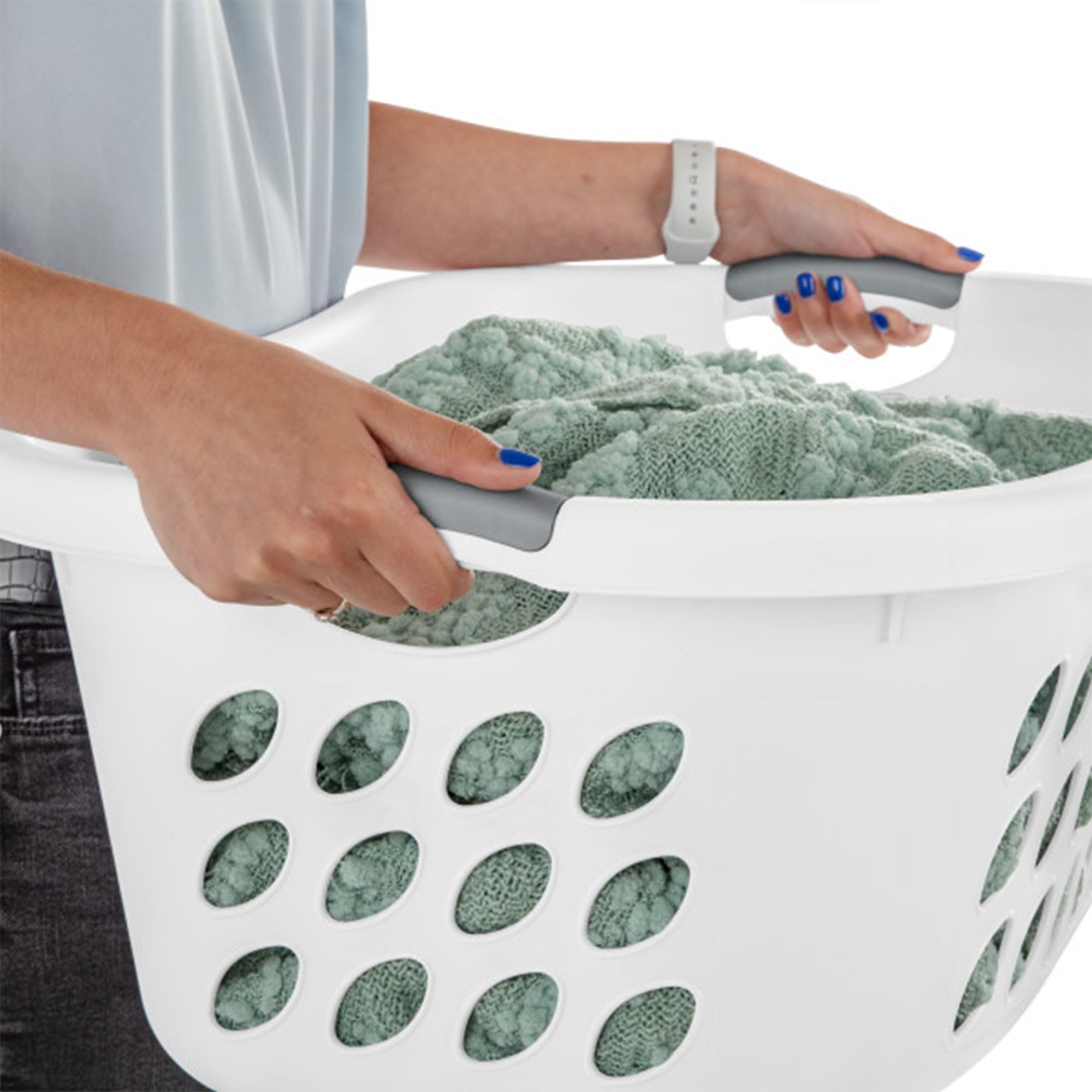 sterilite-6-pack-ultra-hiphold-laundry-basket-1-25-bushel-capacity-white-with-ti image 5