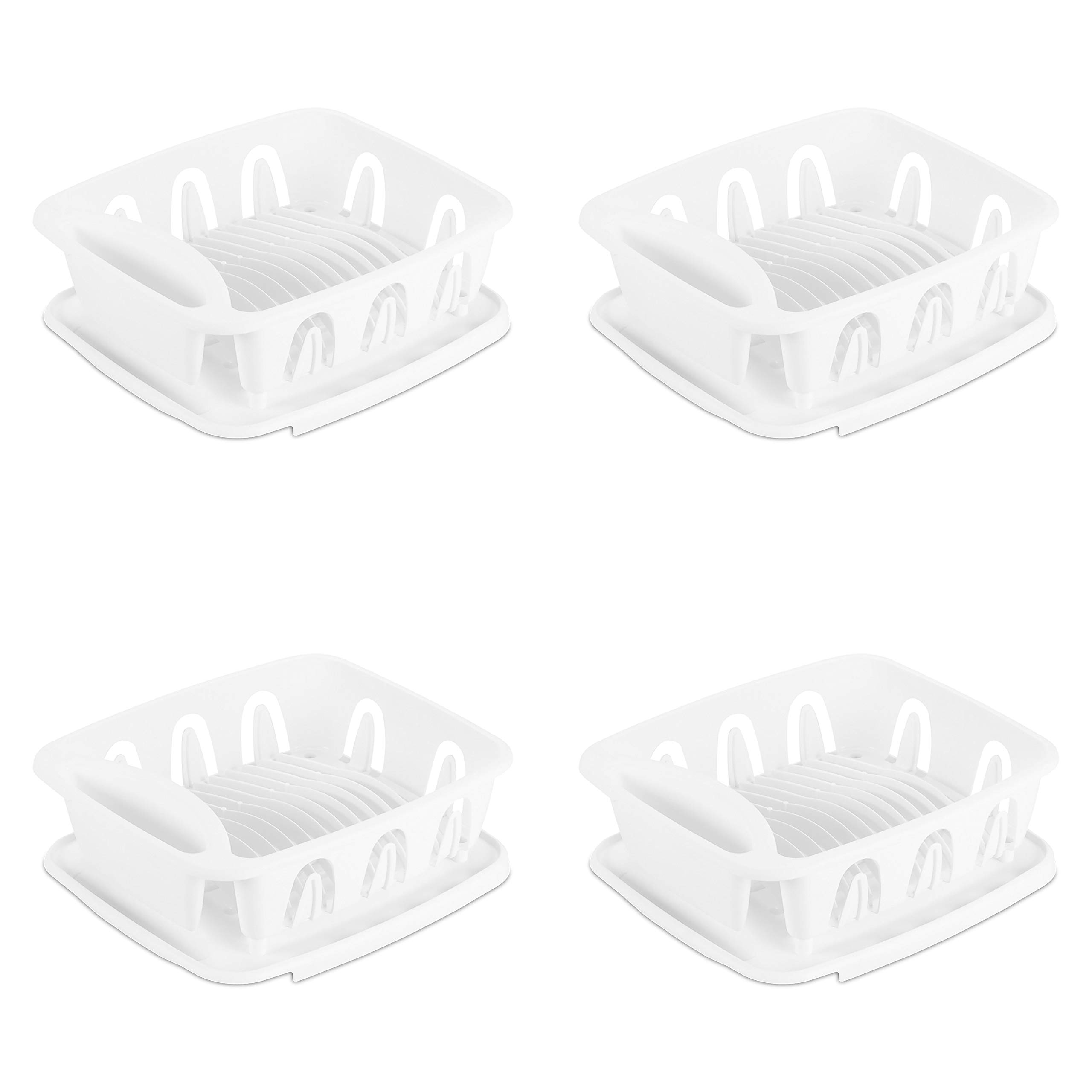 sterilite-2-piece-sink-set-with-drainboard-6-pack-red-dish-drainer-and-drying-bo image 7