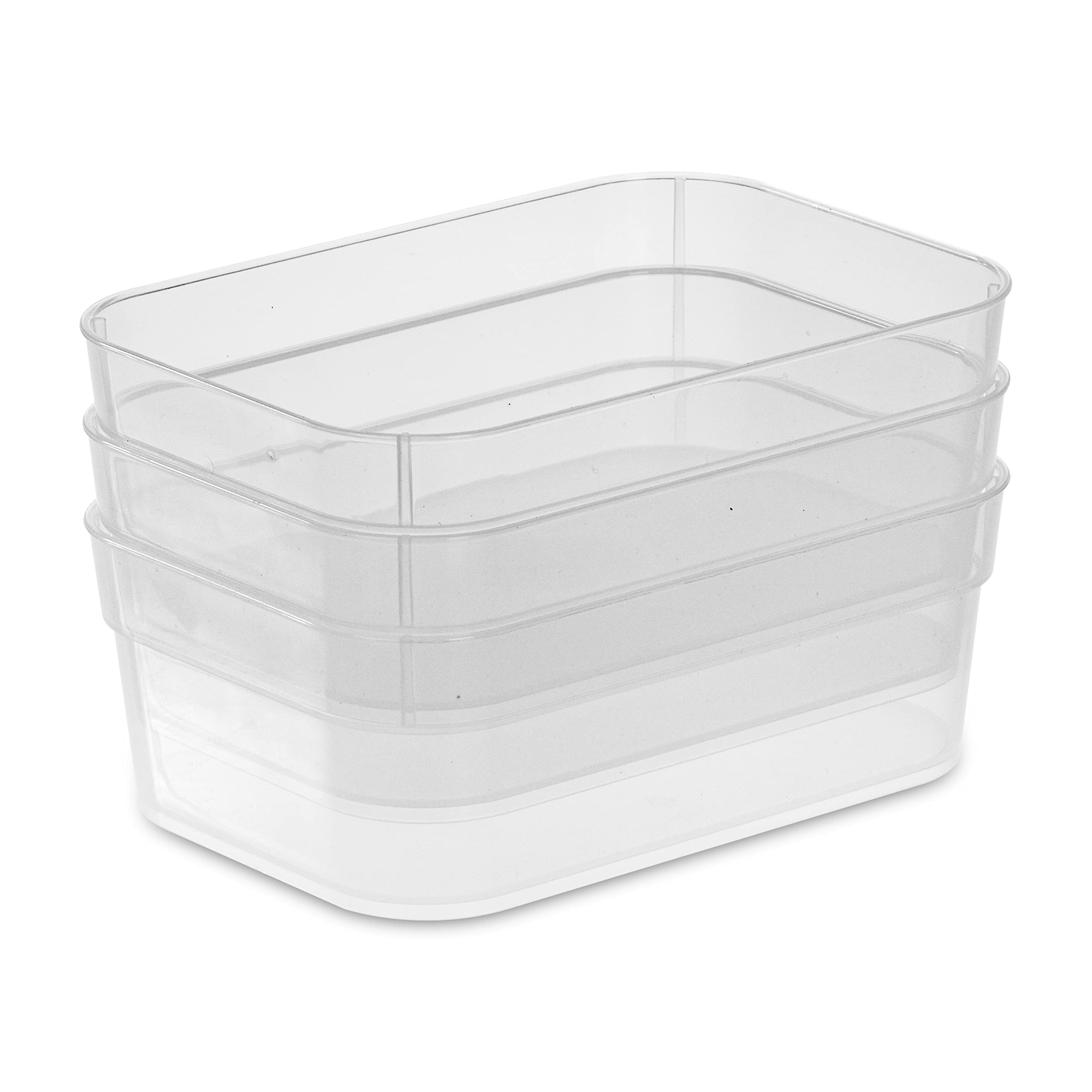 sterilite-medium-storage-trays-3-pack-clear-modular-drawer-organizers-for-kitche image 3