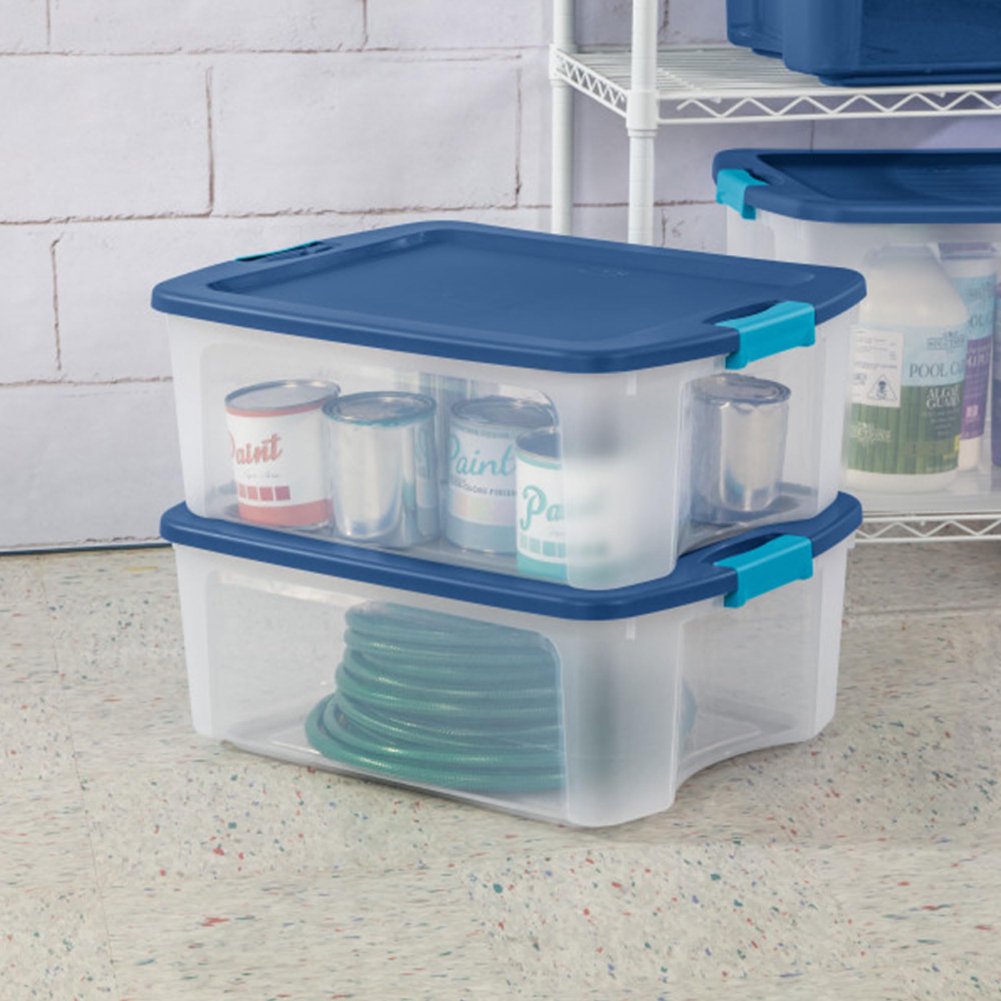 sterilite-18-pack-latch-carry-clear-plastic-storage-totes-with-latching-lids-12- image 7