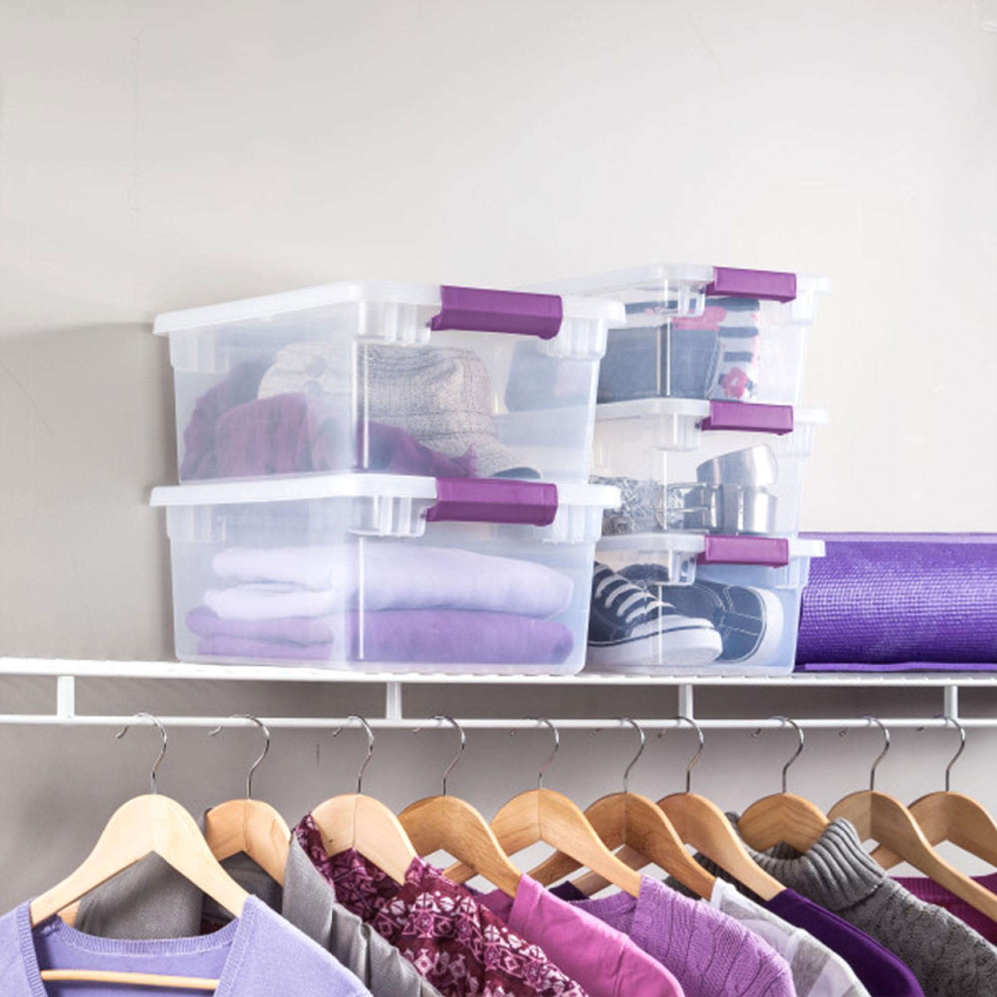 sterilite-6-qt-clearview-latch-storage-box-24-pack-stackable-clear-plastic-with- image 7