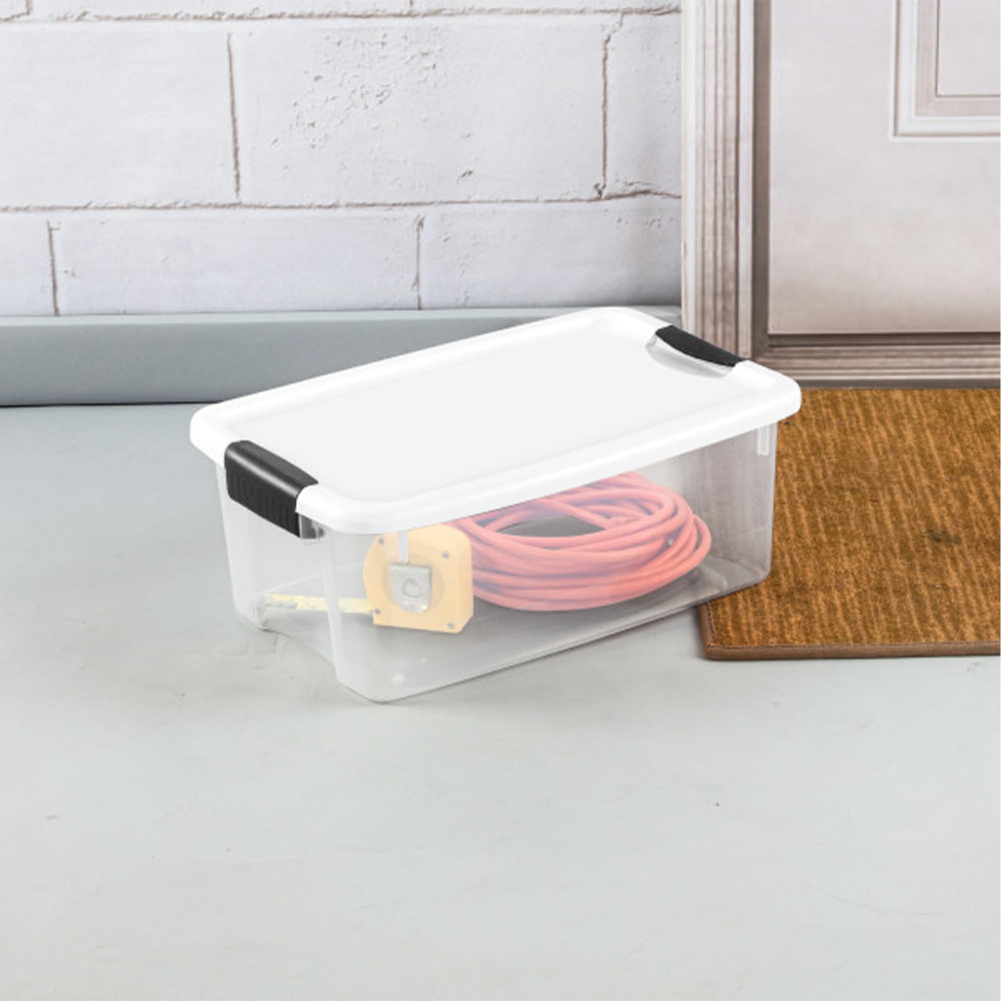 sterilite-12-pack-ultra-latching-box-clear-plastic-storage-bins-with-lids-18-qua image 4
