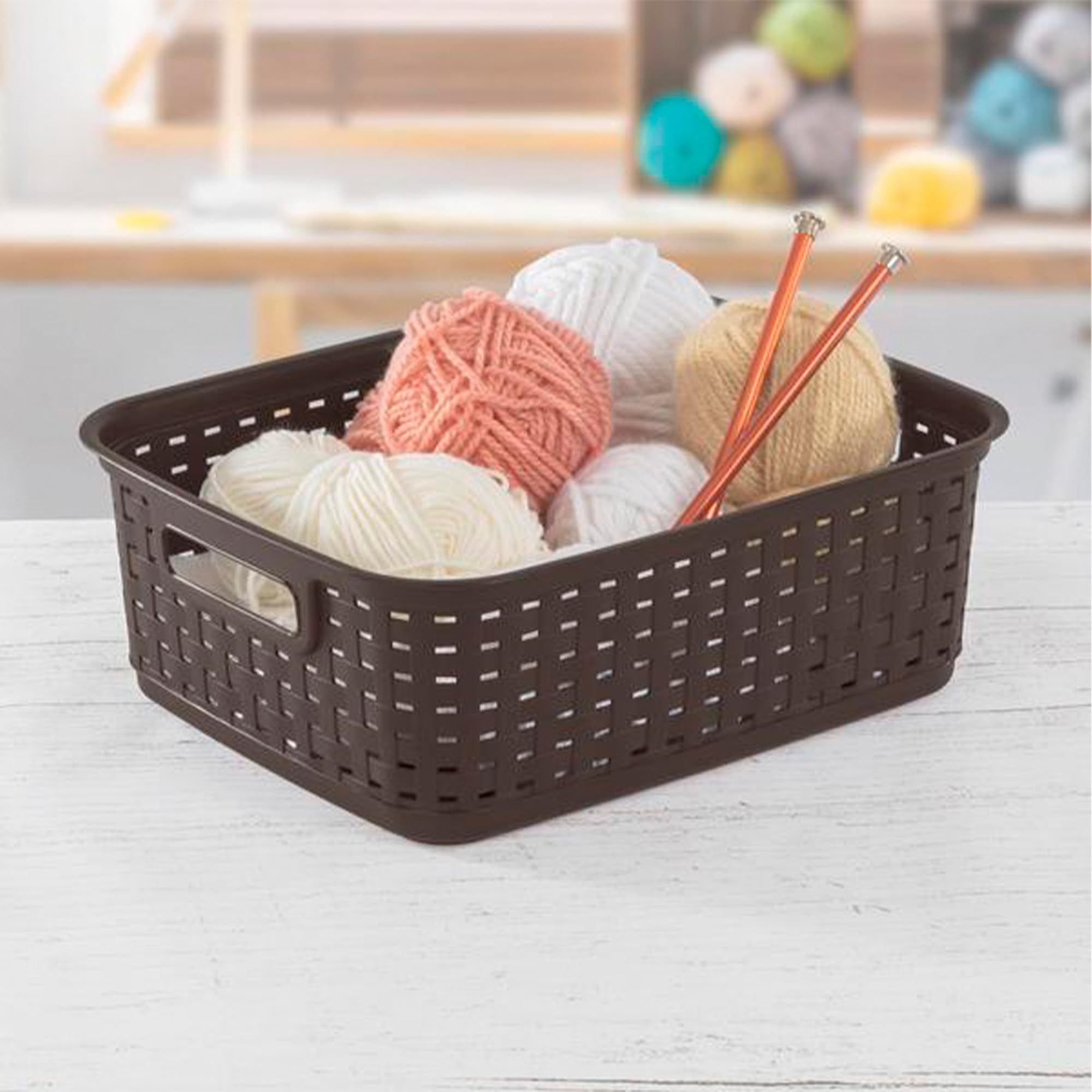 sterilite-short-plastic-weave-storage-basket-brown-6-pack image 3
