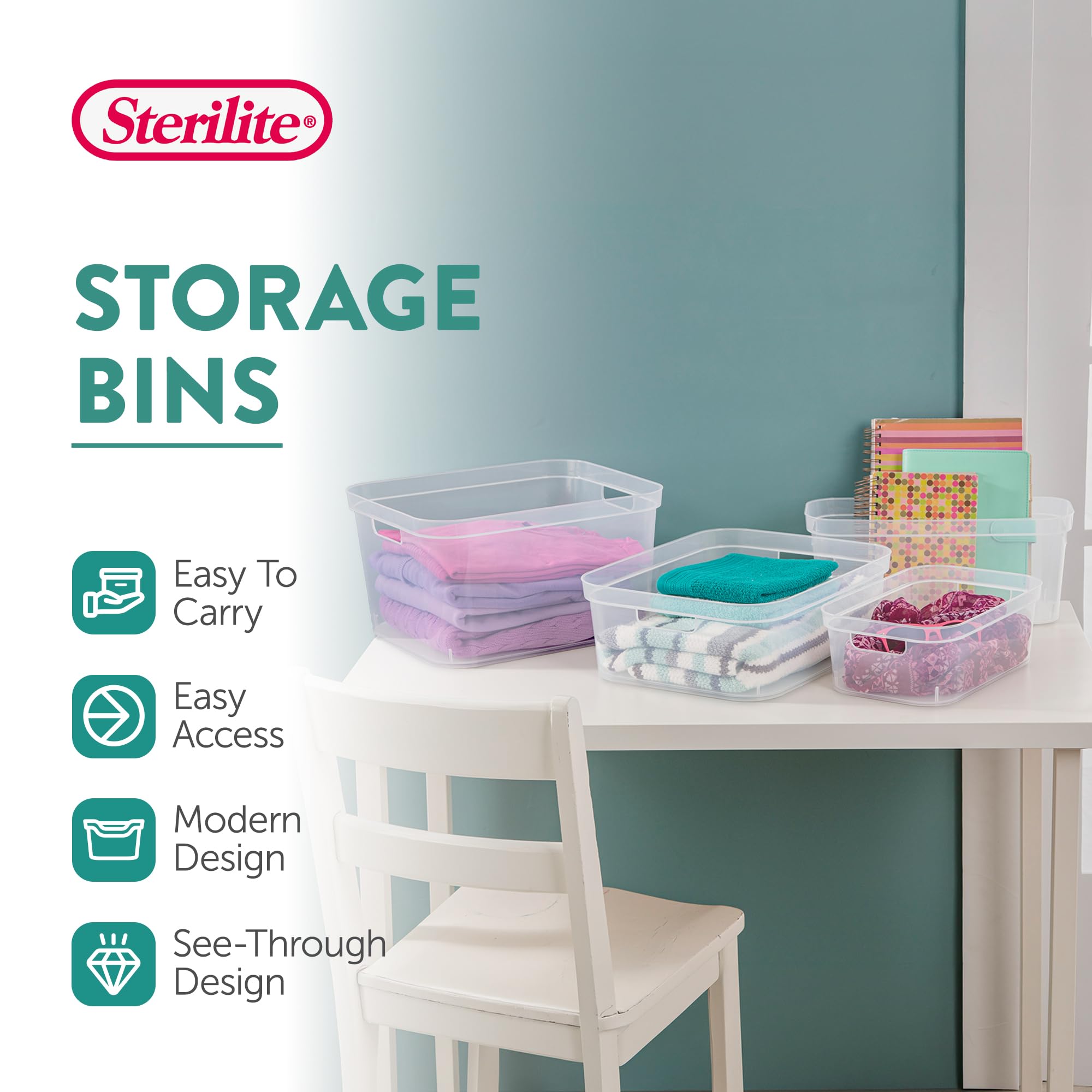 sterilite-6-25x6-25x15-inch-narrow-modern-storage-bin-with-carry-through-handles image 2