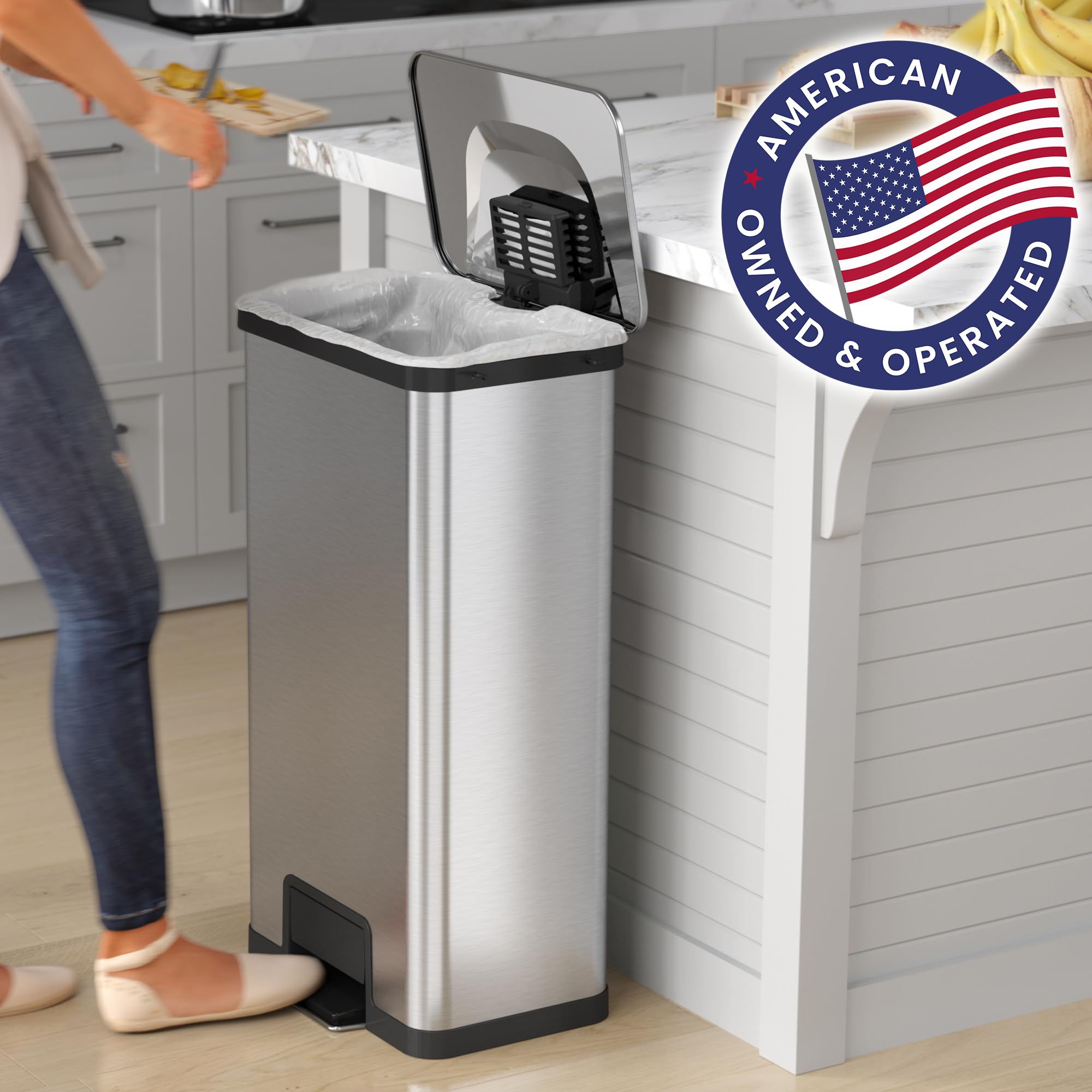 itouchless-airstep-18-gallon-step-kitchen-trash-can-with-odor-filter-stainless-s image 3