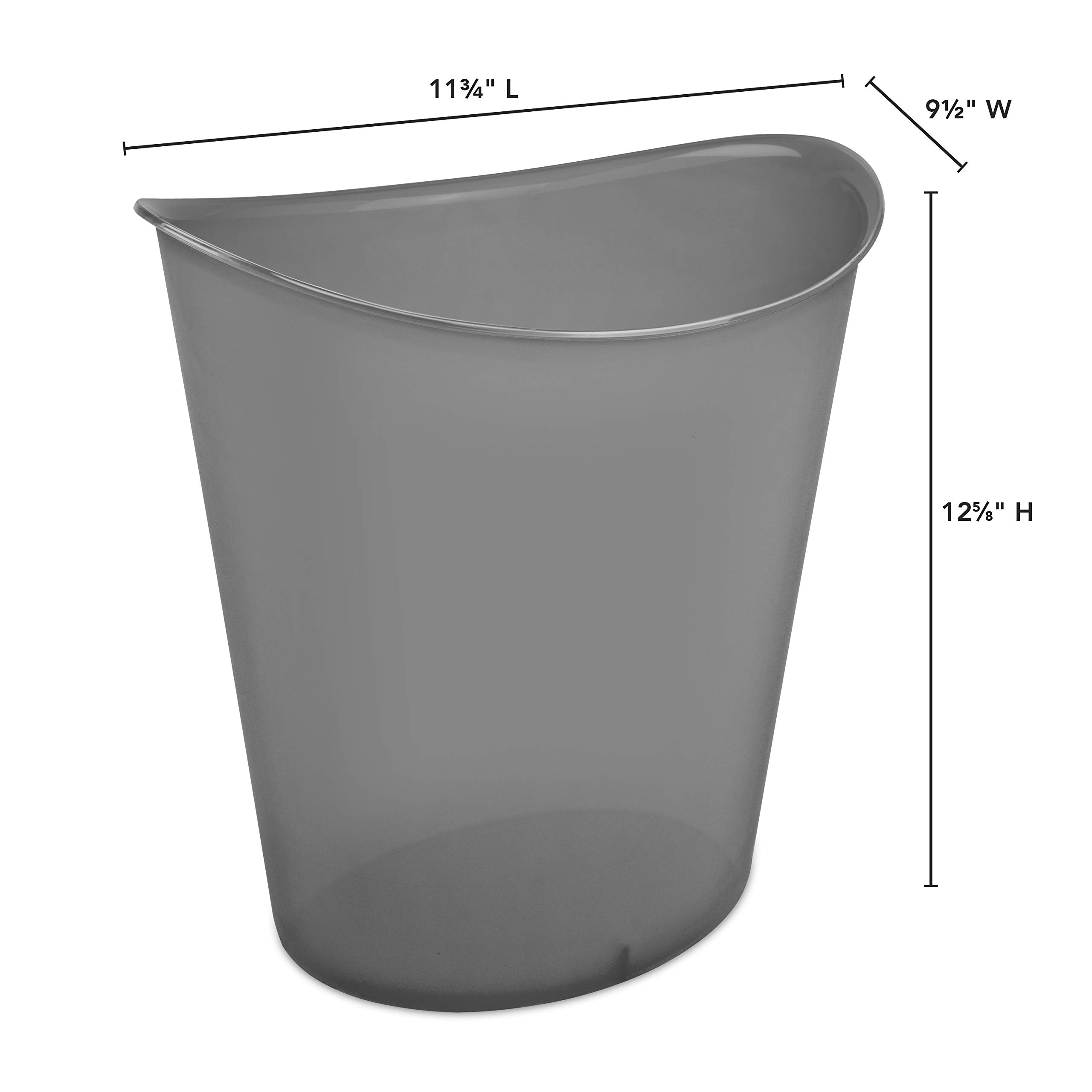 sterilite-3-gallon-oval-wastebasket-with-lid-small-plastic-trash-can-for-bathroo image 4