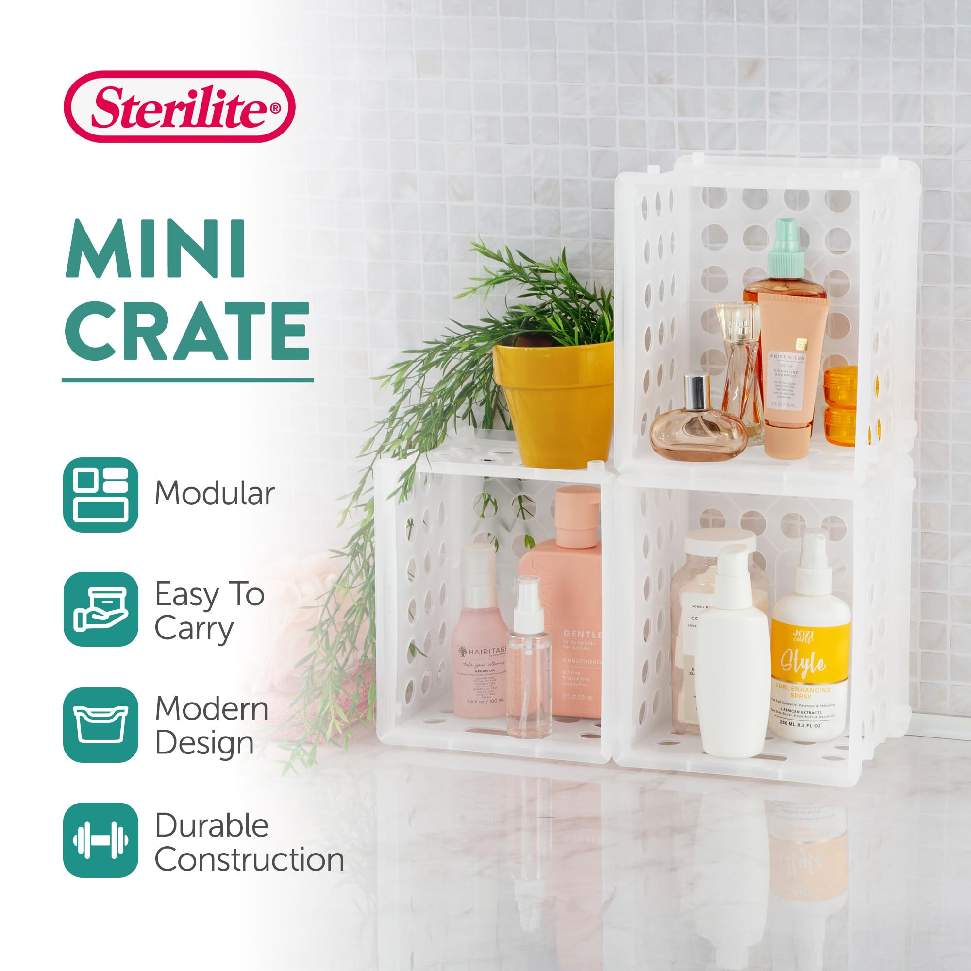 sterilite-mini-crate-stackable-plastic-storage-bin-with-handles-clear-12-pack image 3