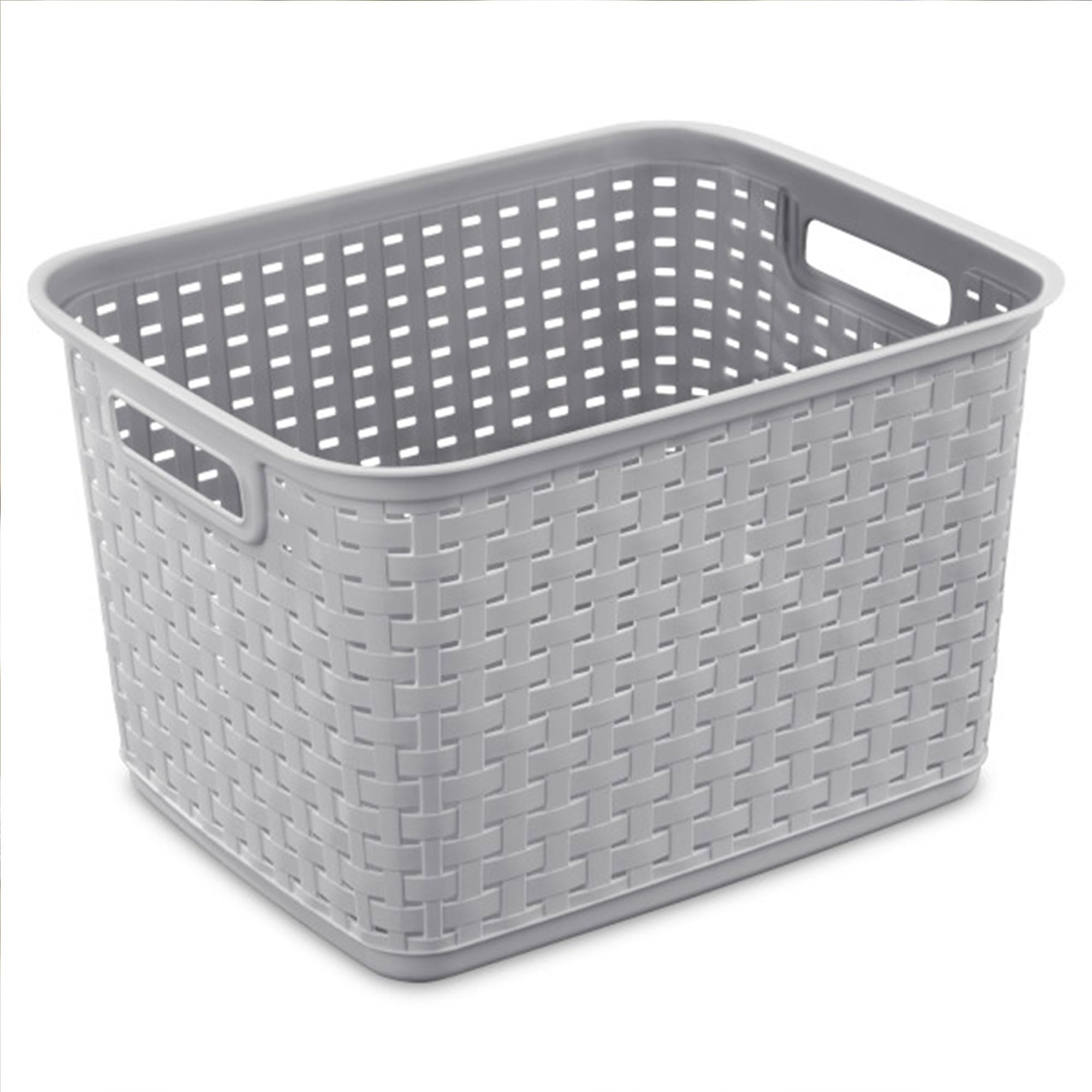 sterilite-6-pack-tall-weave-basket-cement-gray-woven-plastic-storage-baskets-wit image 8