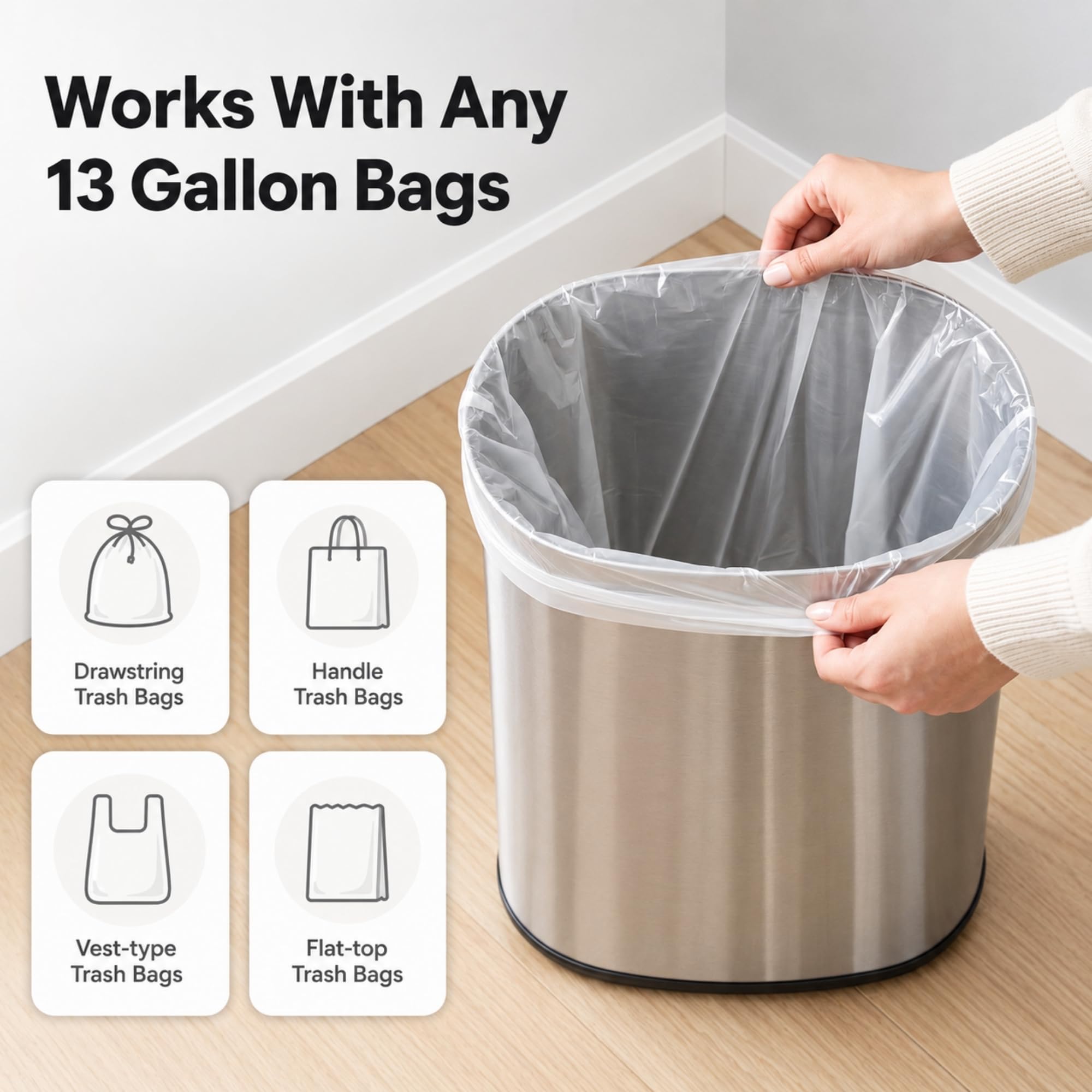 itouchless-13-gallon-press-open-diaper-pail-stainless-steel-with-absorbx-odor-fi image 6
