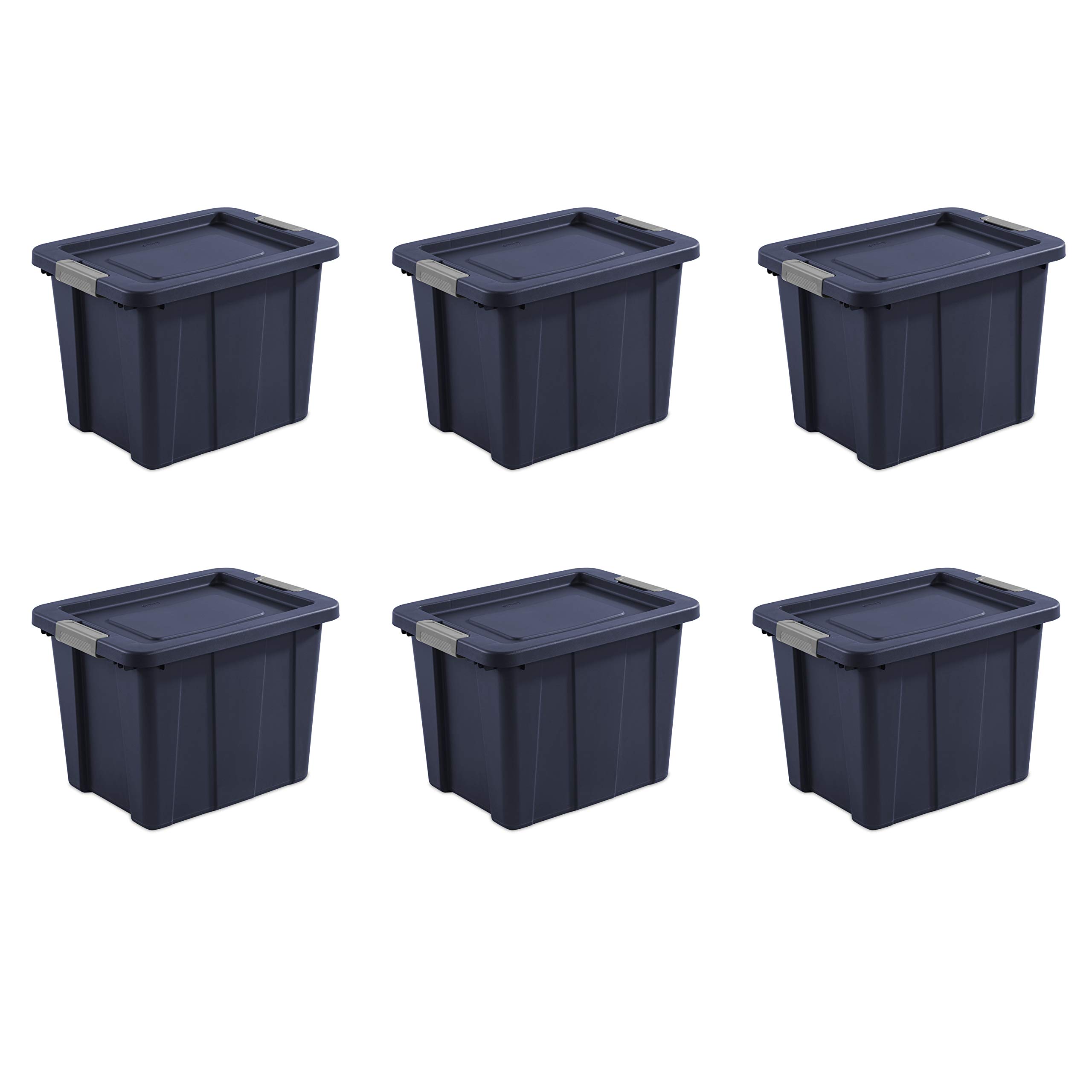 sterilite-18-gal-latching-tuff1-storage-tote-stackable-blue-6-pack image 1