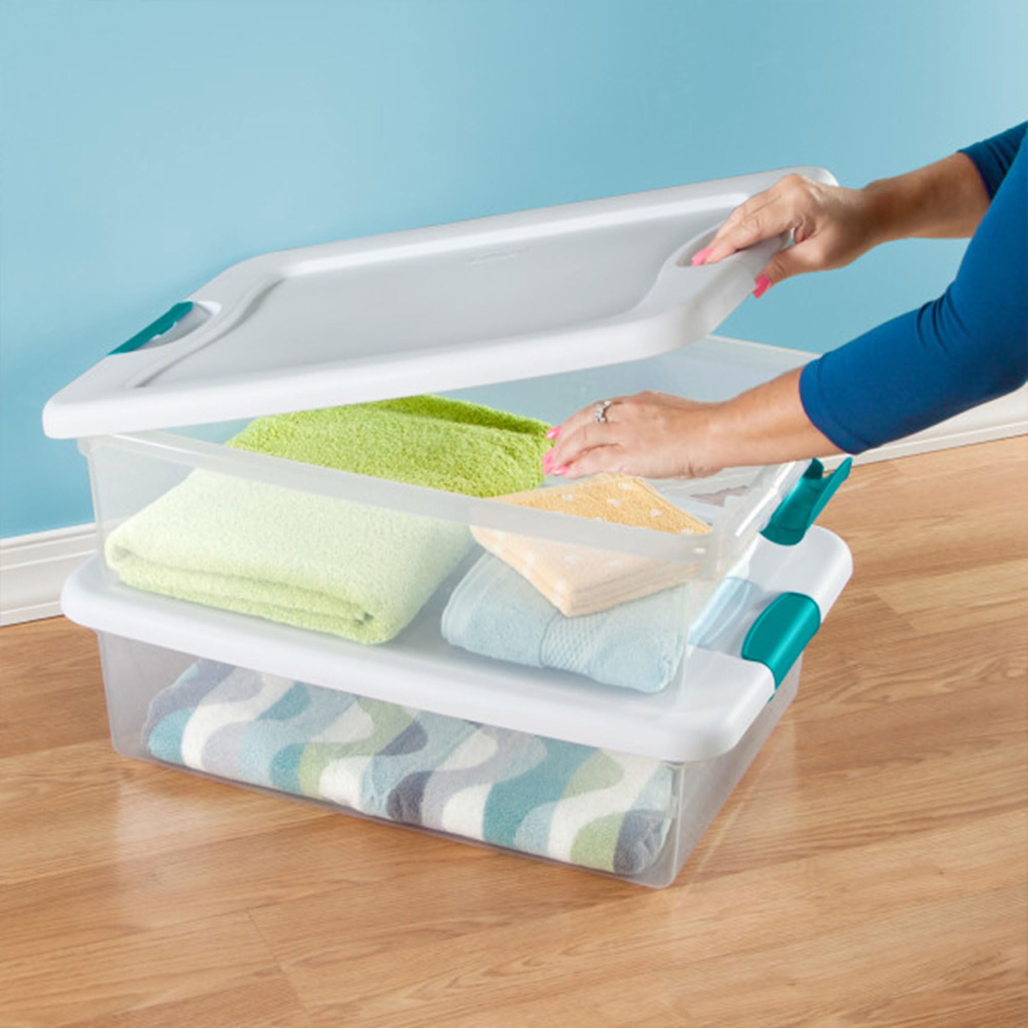 sterilite-32-quart-15-quart-latch-lid-storage-container-tote-set-6-large-12-smal image 5