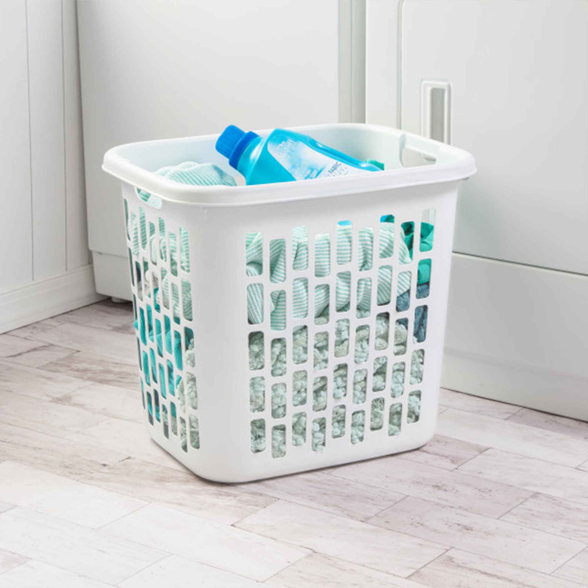 sterilite-easy-carry-laundry-hamper-4-pack-white-plastic-clothes-basket-with-ven image 5