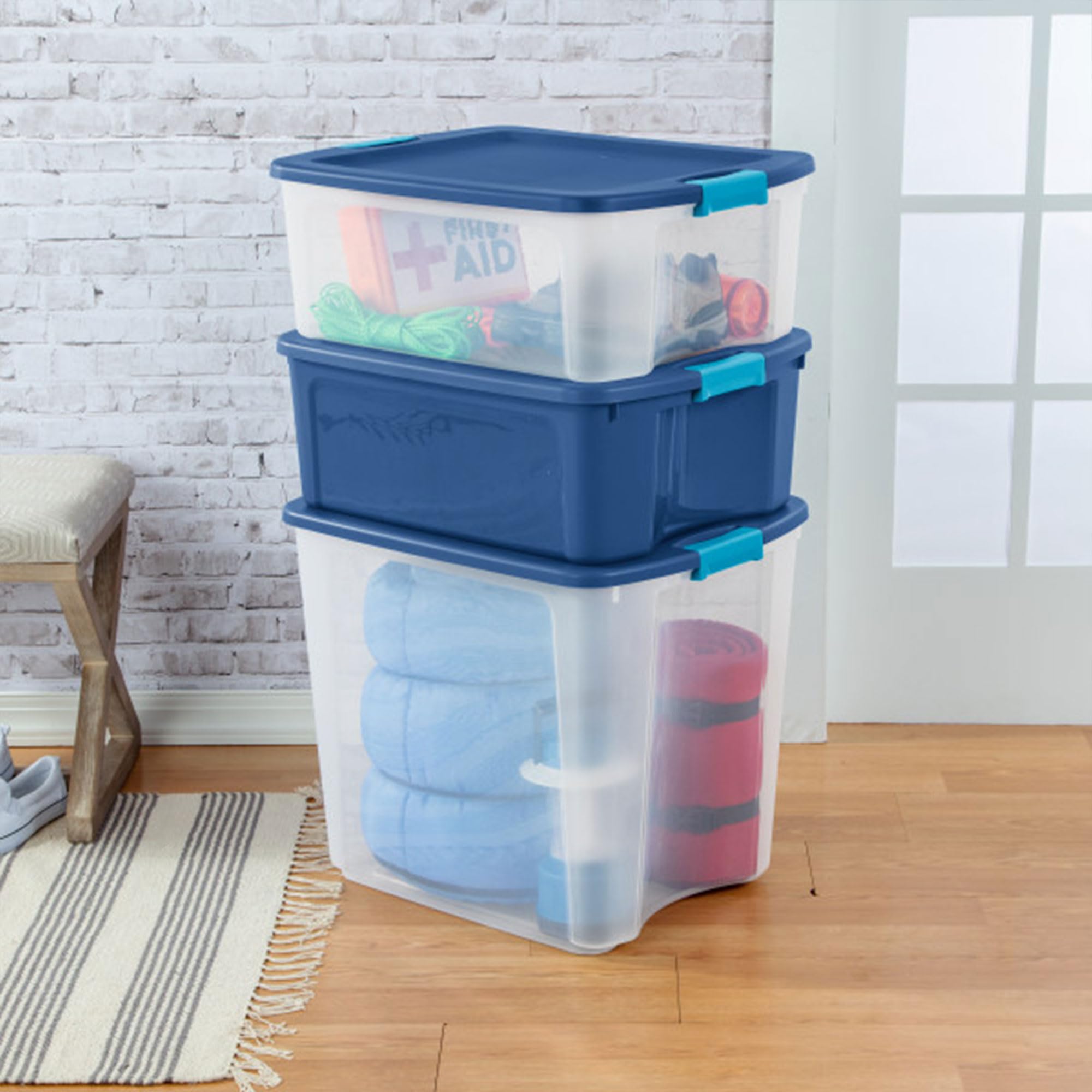 sterilite-26-gallon-latch-and-carry-storage-tote-box-container-8-pack-clear-plas image 7