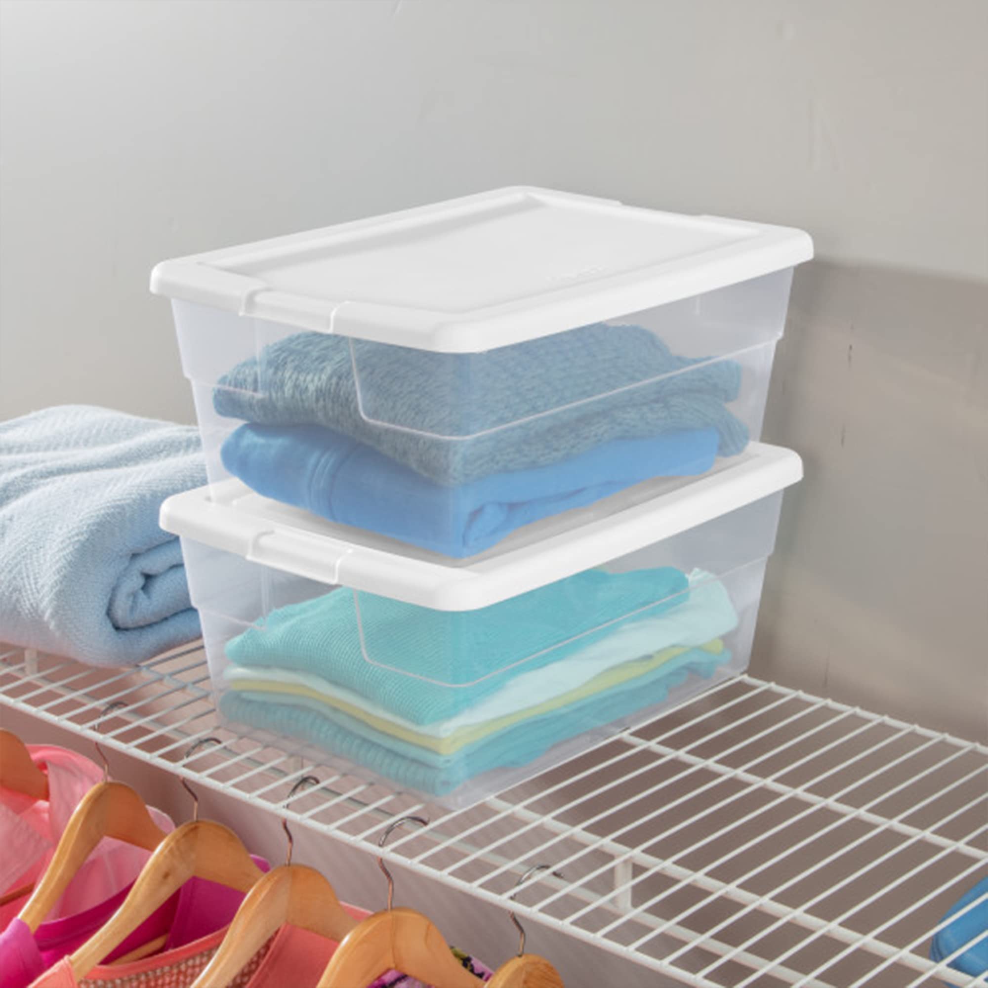 sterilite-16-quart-clear-stacking-storage-container-box-with-secure-latching-lid image 4
