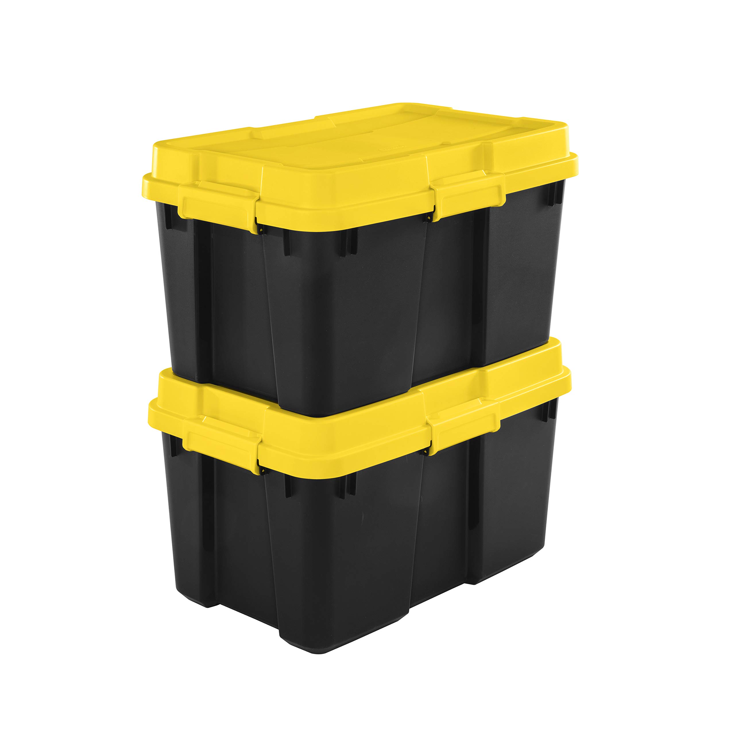 sterilite-30-gallon-gasket-tote-yellow-lily-lid-and-latches-with-black-base-1-pa image 5