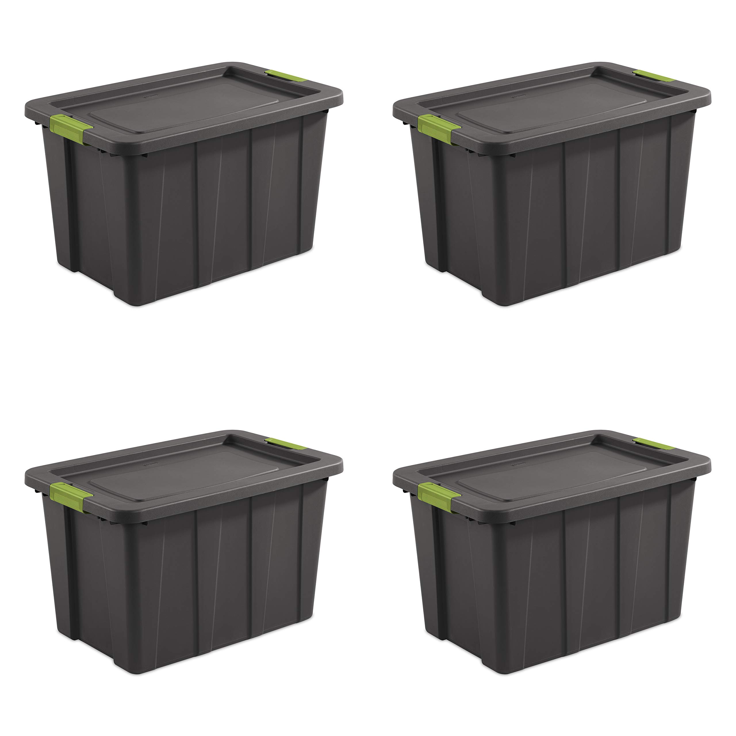 sterilite-30-gal-latching-tuff1-storage-tote-stackable-gray-4-pack image 1