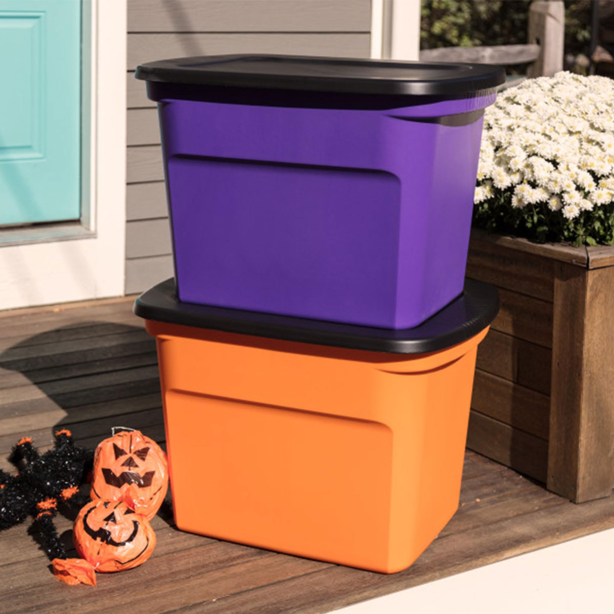 sterilite-18-gal-storage-tote-stackable-bin-with-lid-plastic-container-to-organi image 6