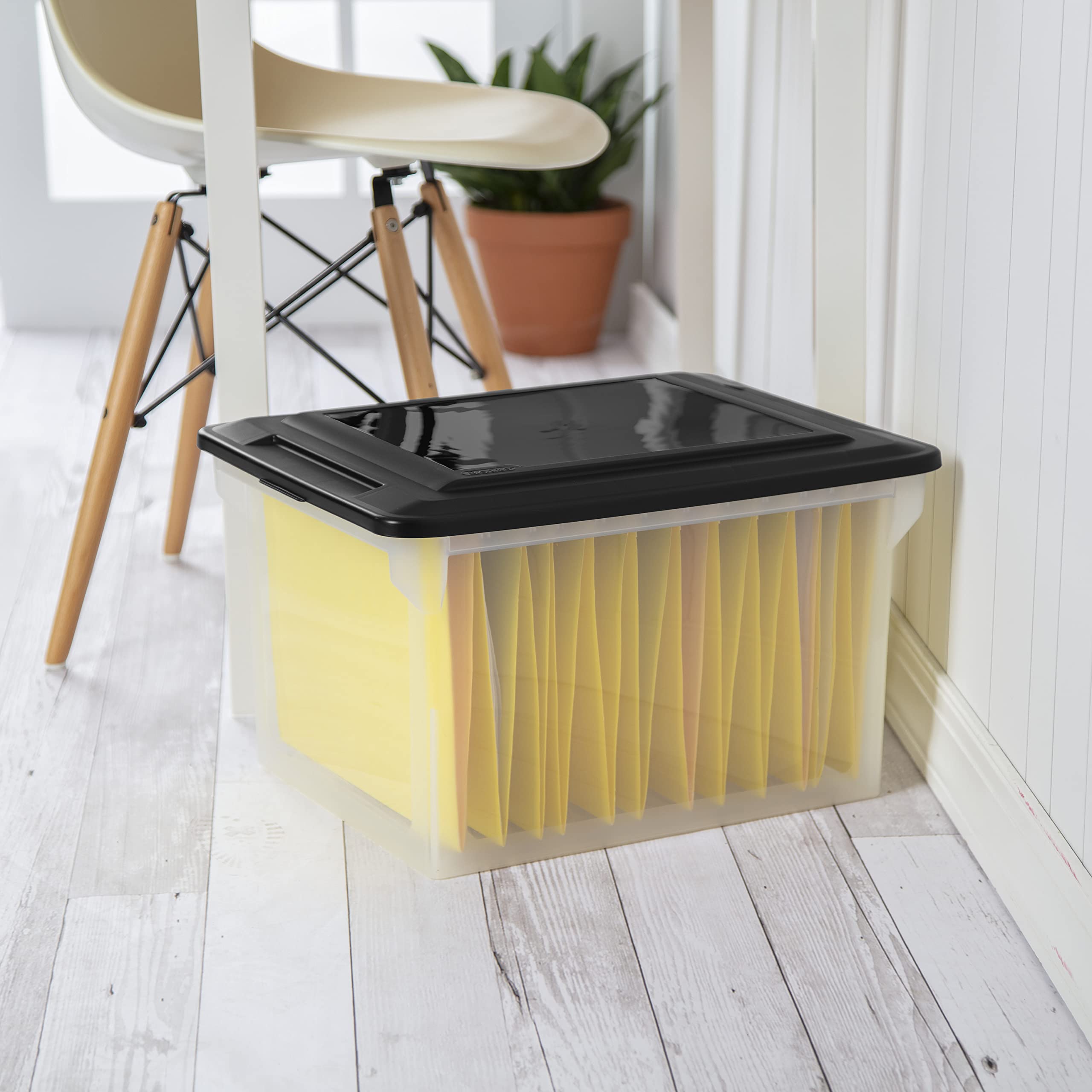 sterilite-4-pack-file-box-clear-storage-tote-with-black-lid-for-letter-legal-han image 4