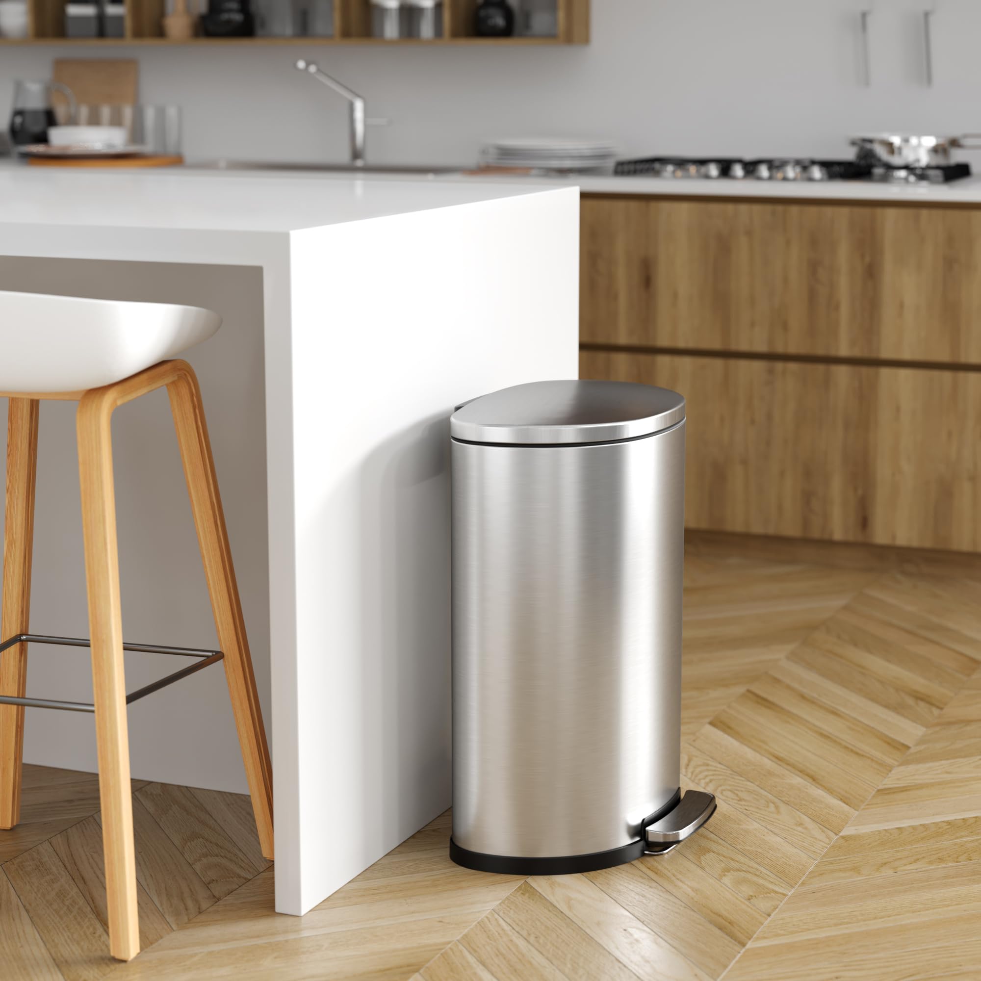 itouchless-13-2-gallon-step-trash-can-with-odor-control-stainless-steel-semi-rou image 4