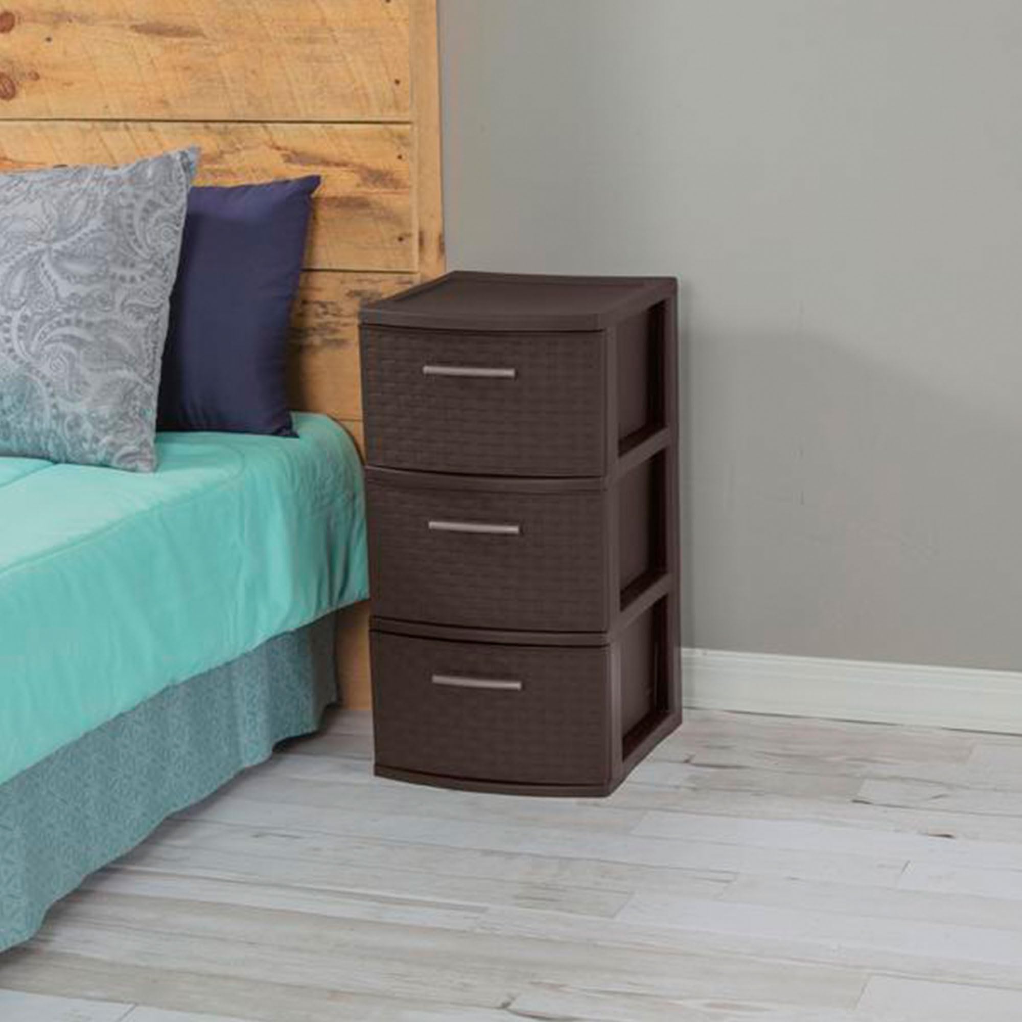 sterilite-2-pack-3-drawer-weave-tower-home-plastic-organizer-with-handles-espres image 6