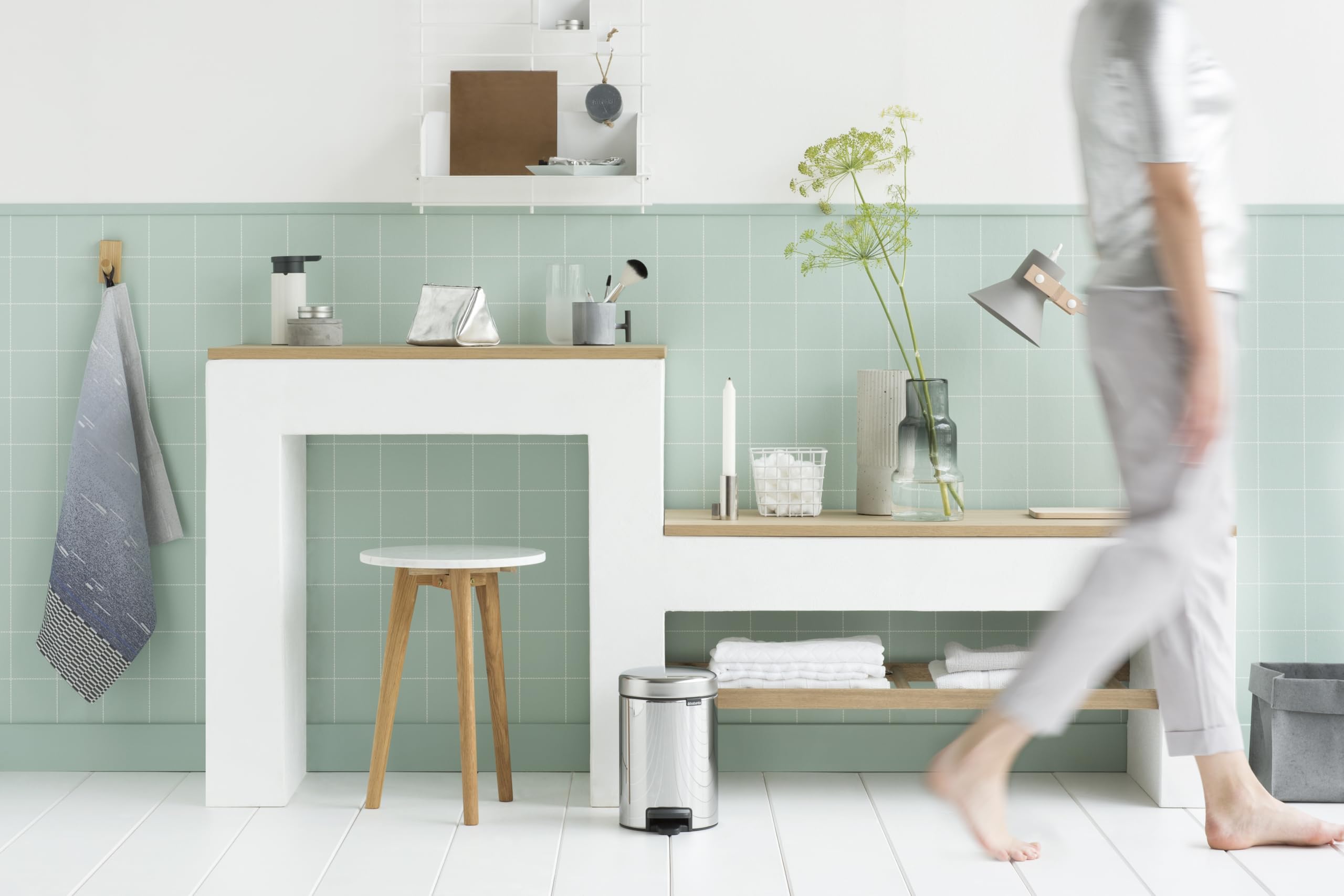 brabantia-step-on-xs-trash-can-brilliant-steel-0-8-gallon-3l-with-pedal-and-inne image 6