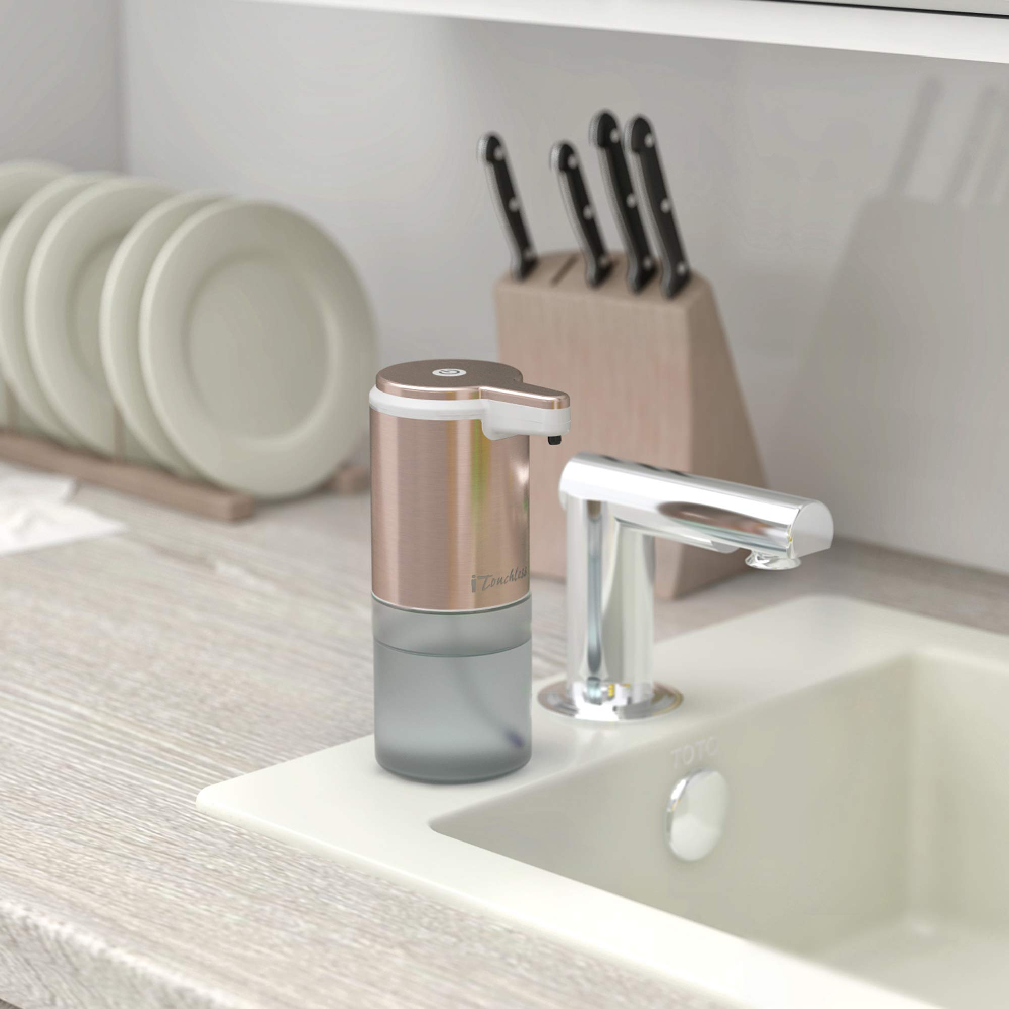 itouchless-ultraclean-sensor-foam-soap-dispenser-with-refill-rose-gold image 3