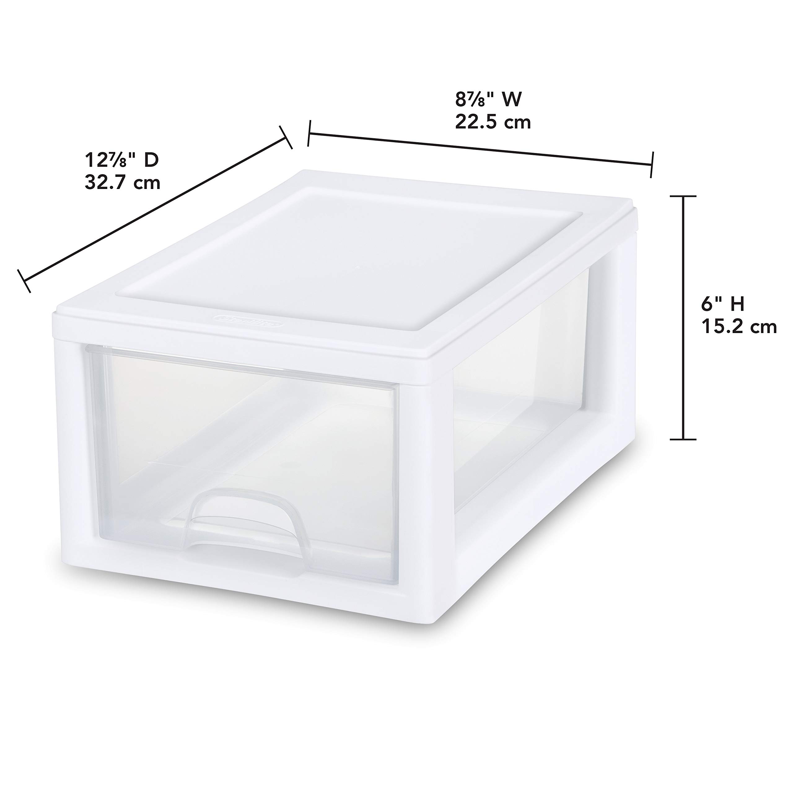 sterilite-6-quart-stacking-drawer-white-frame-clear-drawer-6-pack image 3